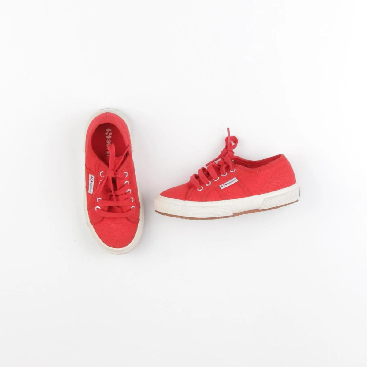 Superga - tennis à scratch/ lacets rouge - pointure 28
