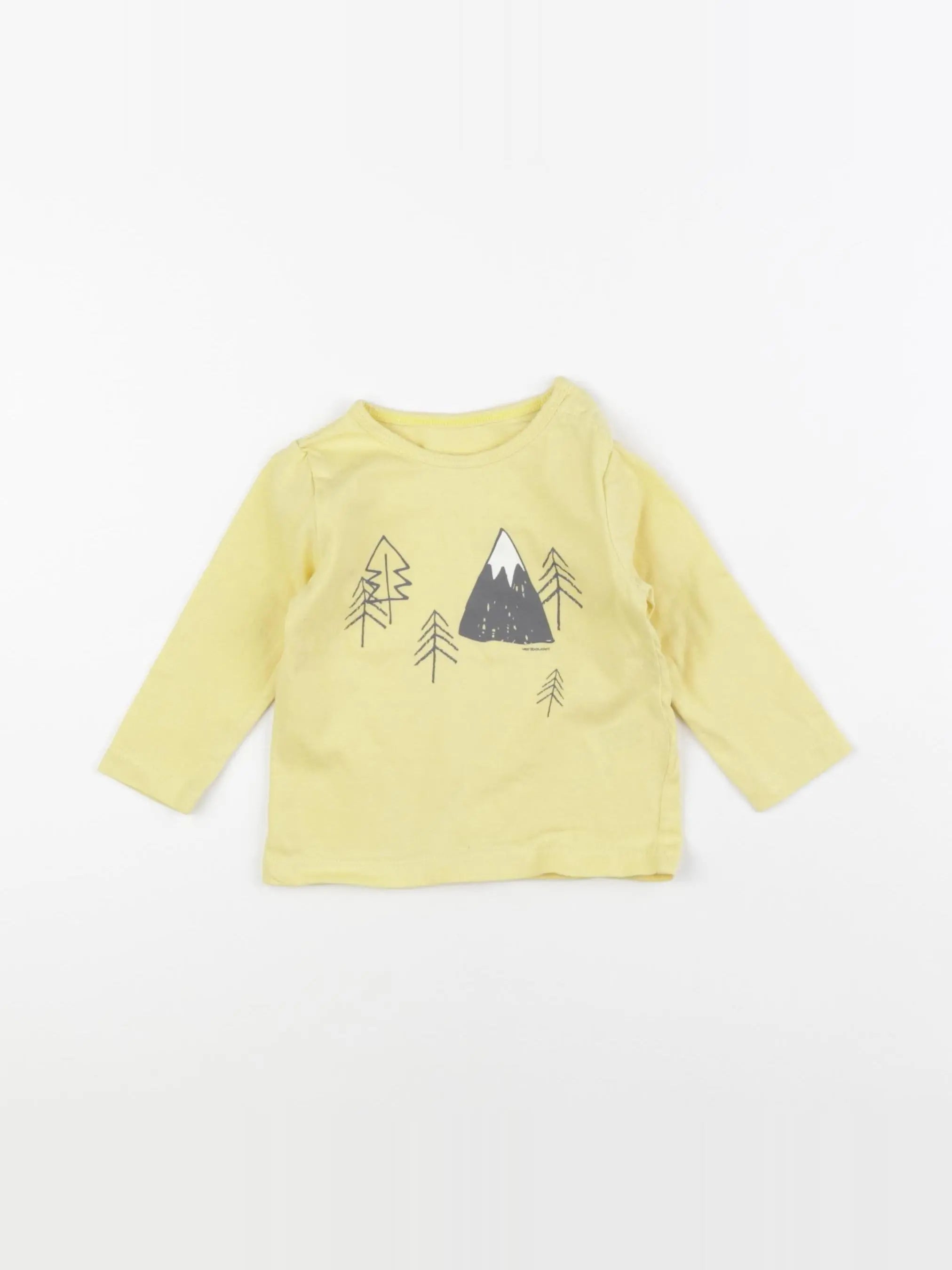 Vertbaudet - tee-shirt jaune - 6 mois