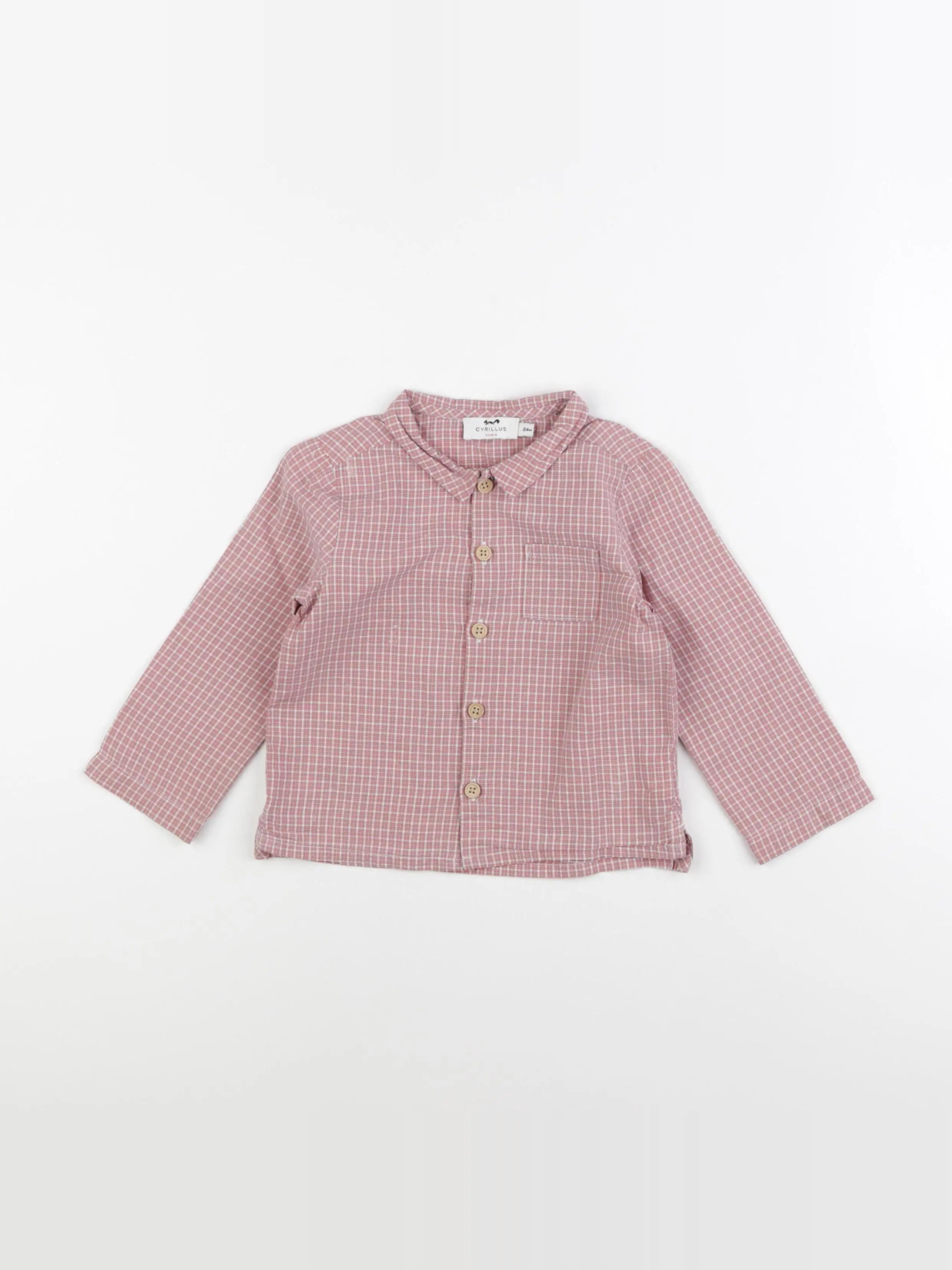 Cyrillus - chemise blanc, rouge - 24 mois