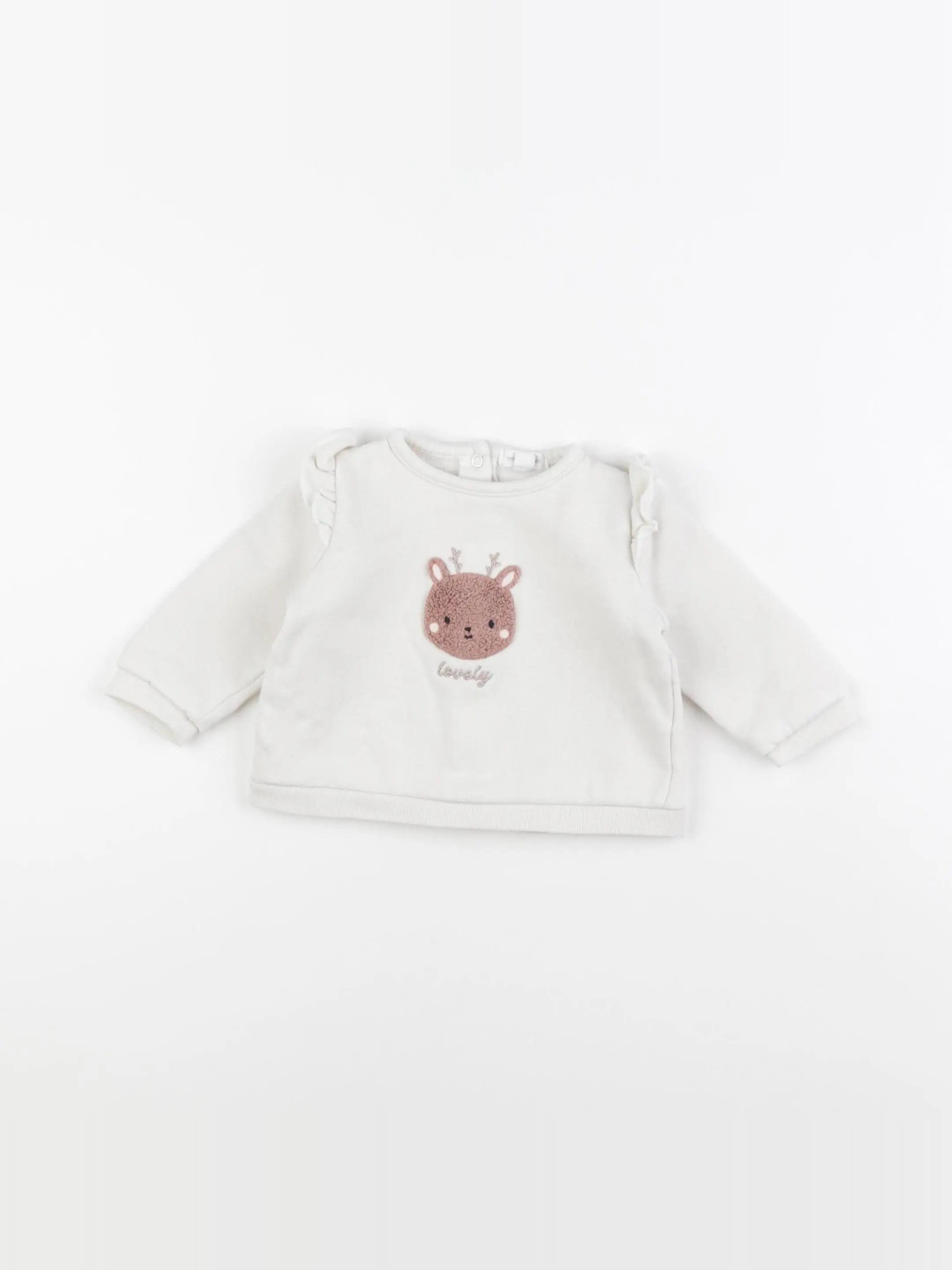 Vertbaudet - sweat blanc - 6 mois