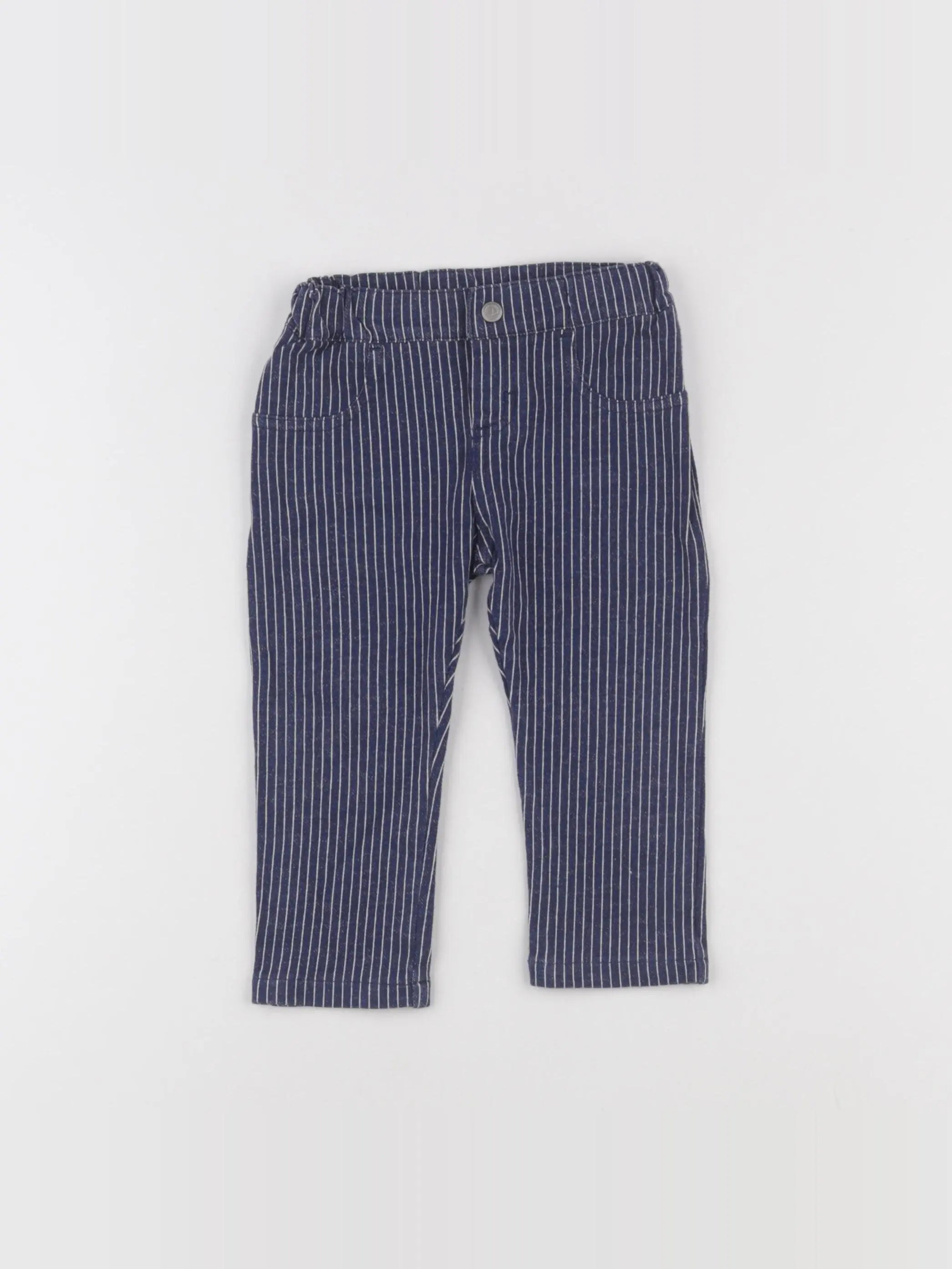 Petit Bateau - pantalon bleu - 12 mois