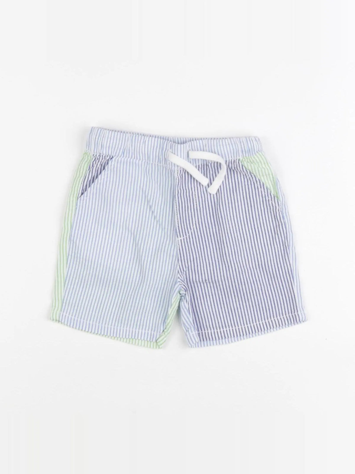 Boutchou - short blanc, bleu - 12 mois