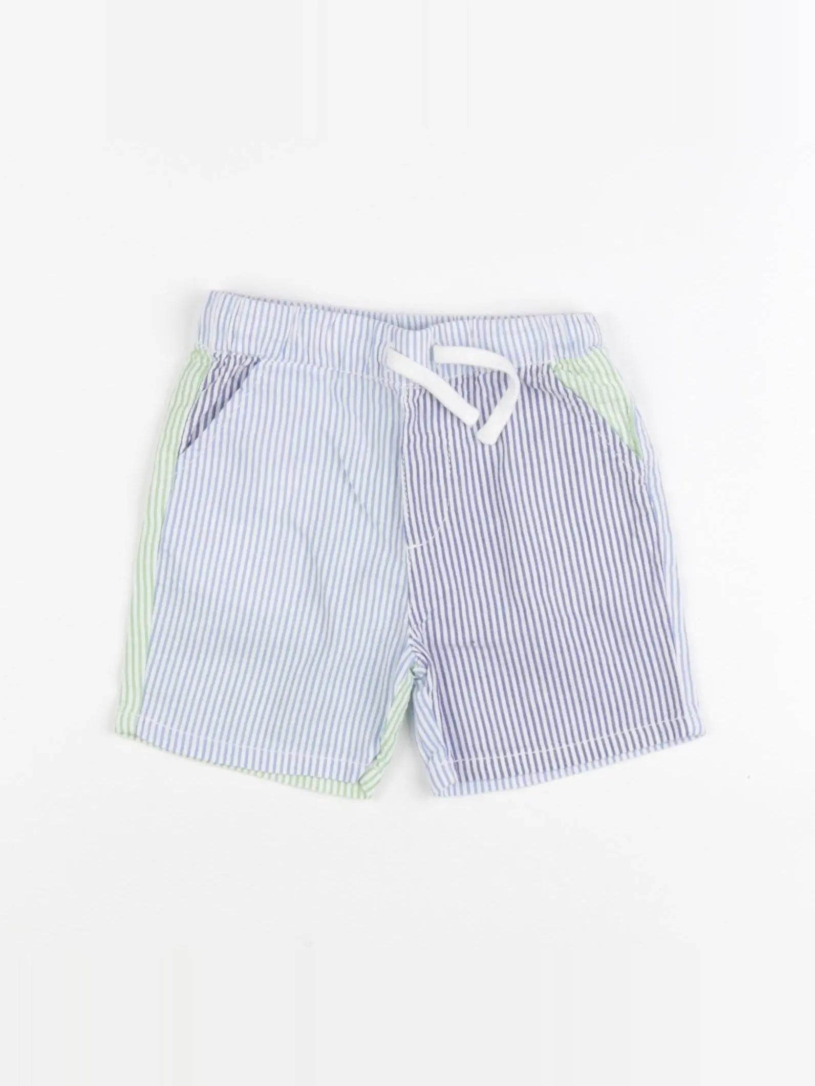 Boutchou - short blanc, bleu - 12 mois