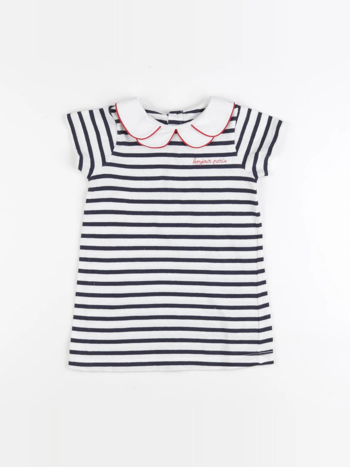 Jacadi - robe blanc, bleu - 24 mois