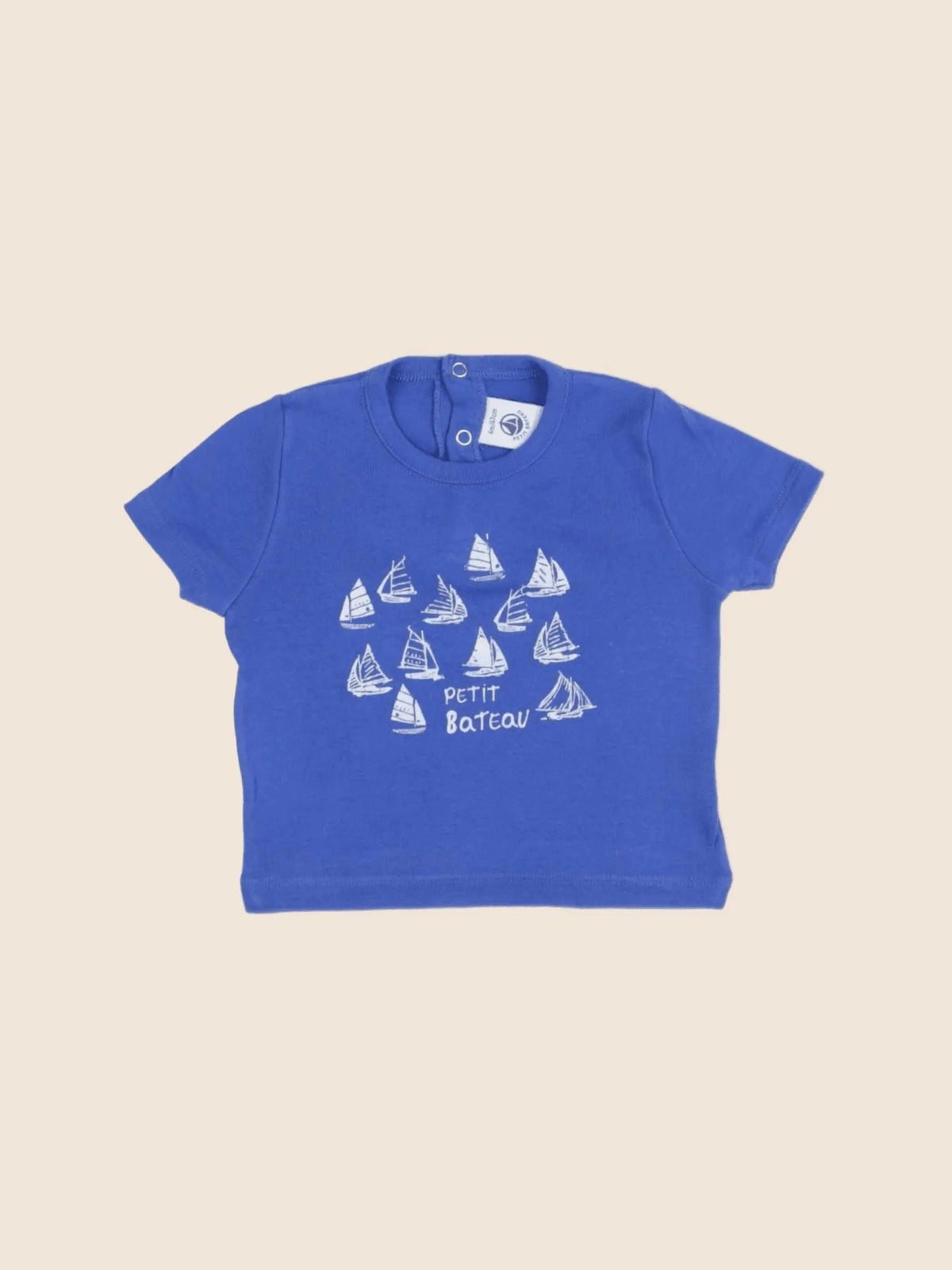 Petit Bateau - tee-shirt bleu - 6 mois