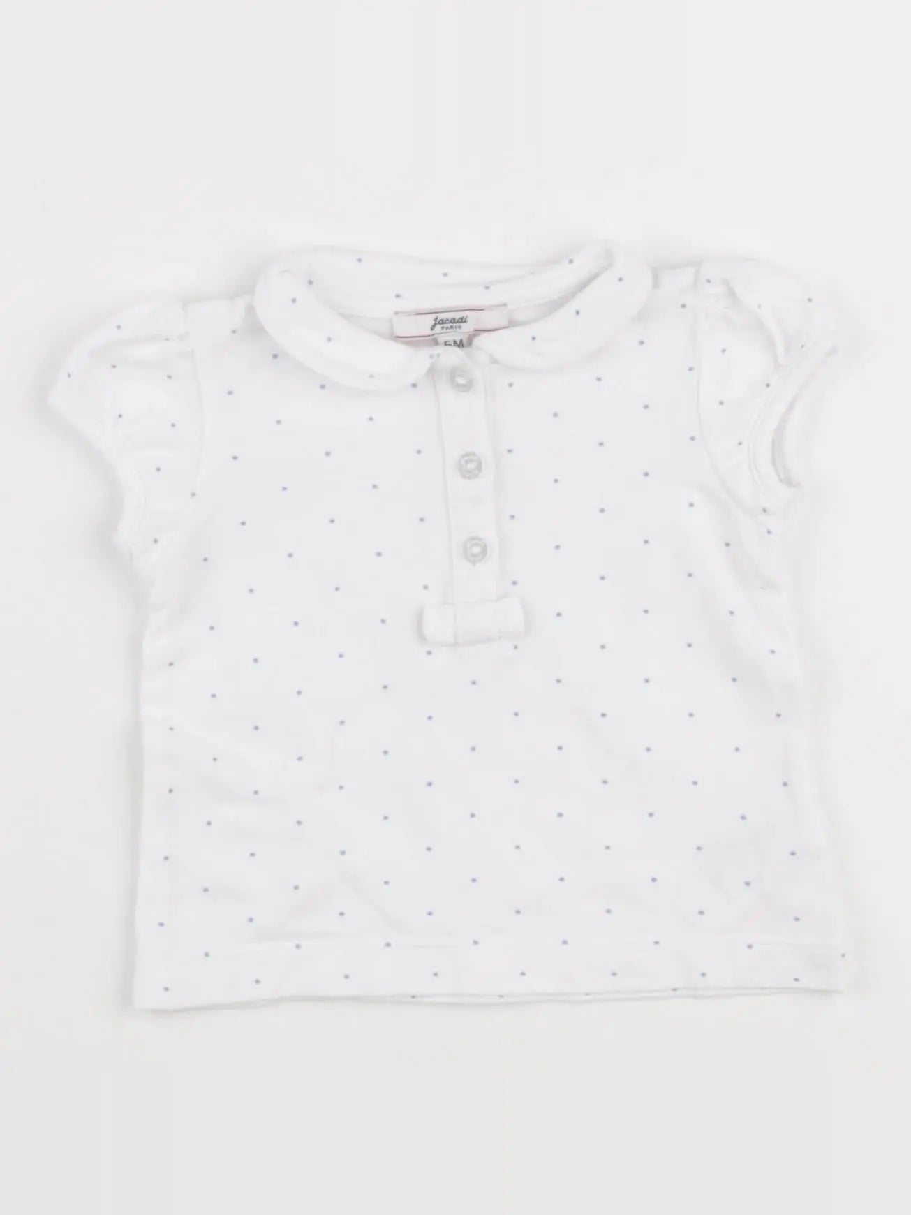 Jacadi - polo blanc, bleu - 6 mois