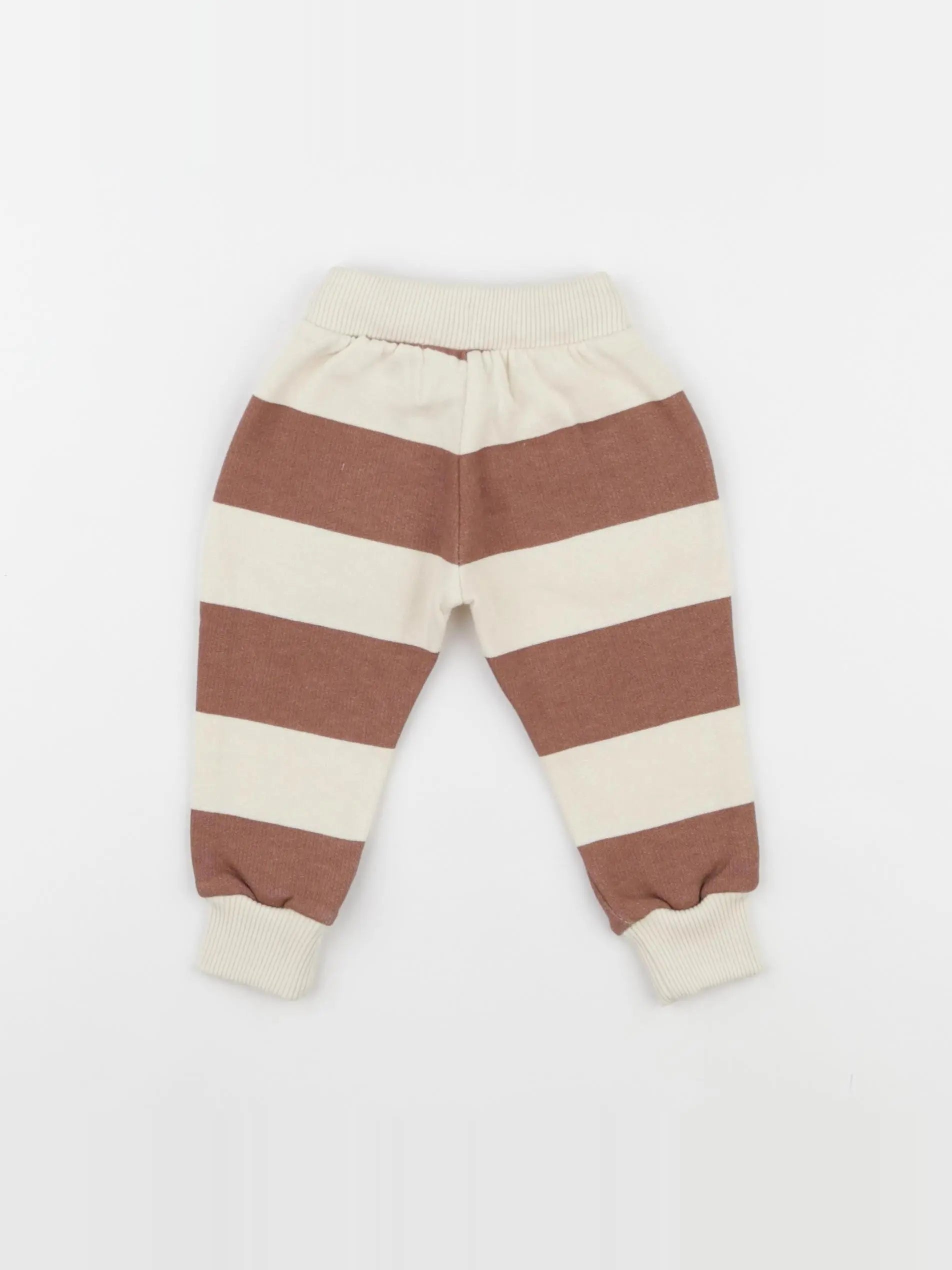 Jogging rayé beige