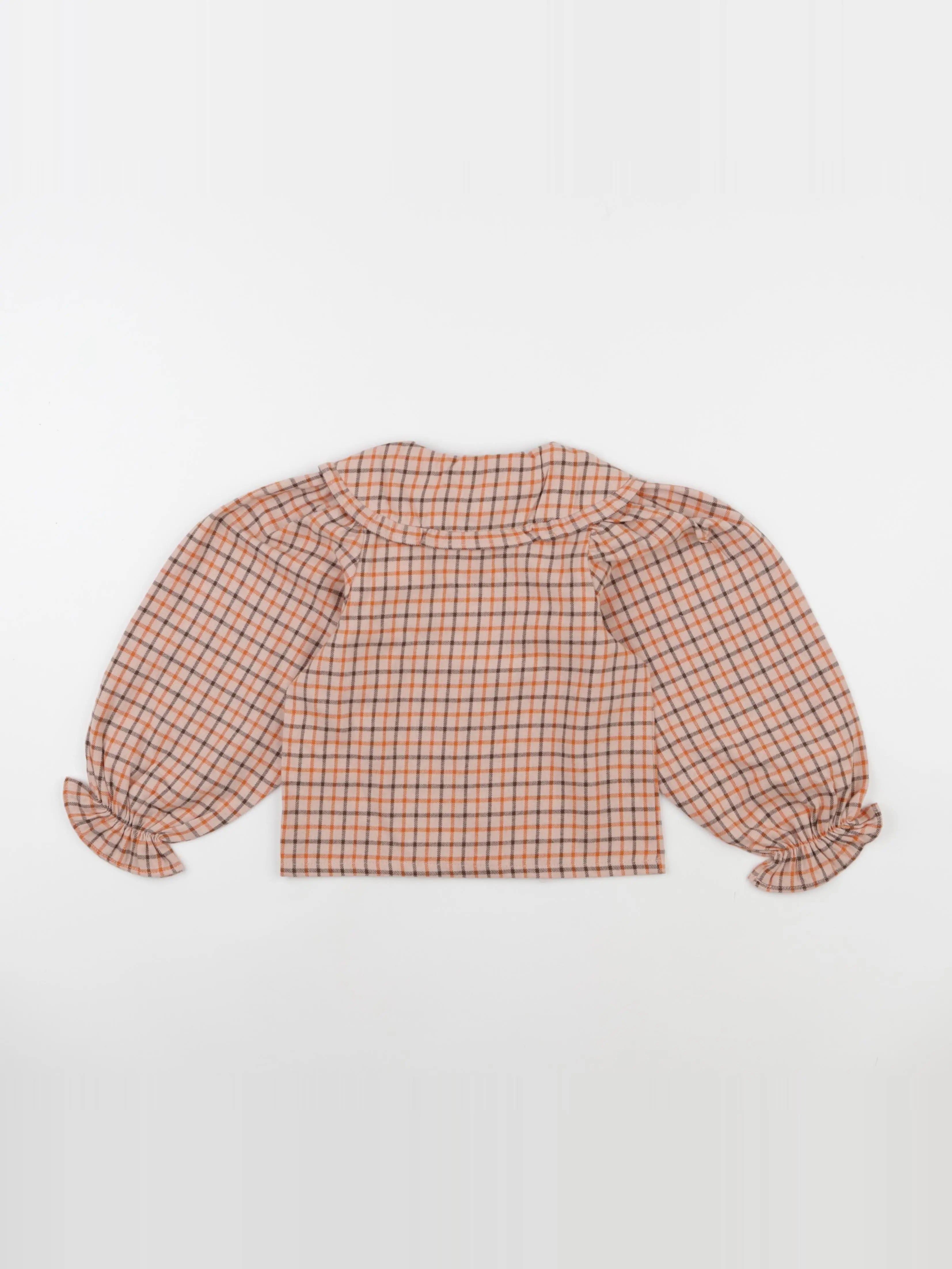 Blouse Peter Pan carreaux rose