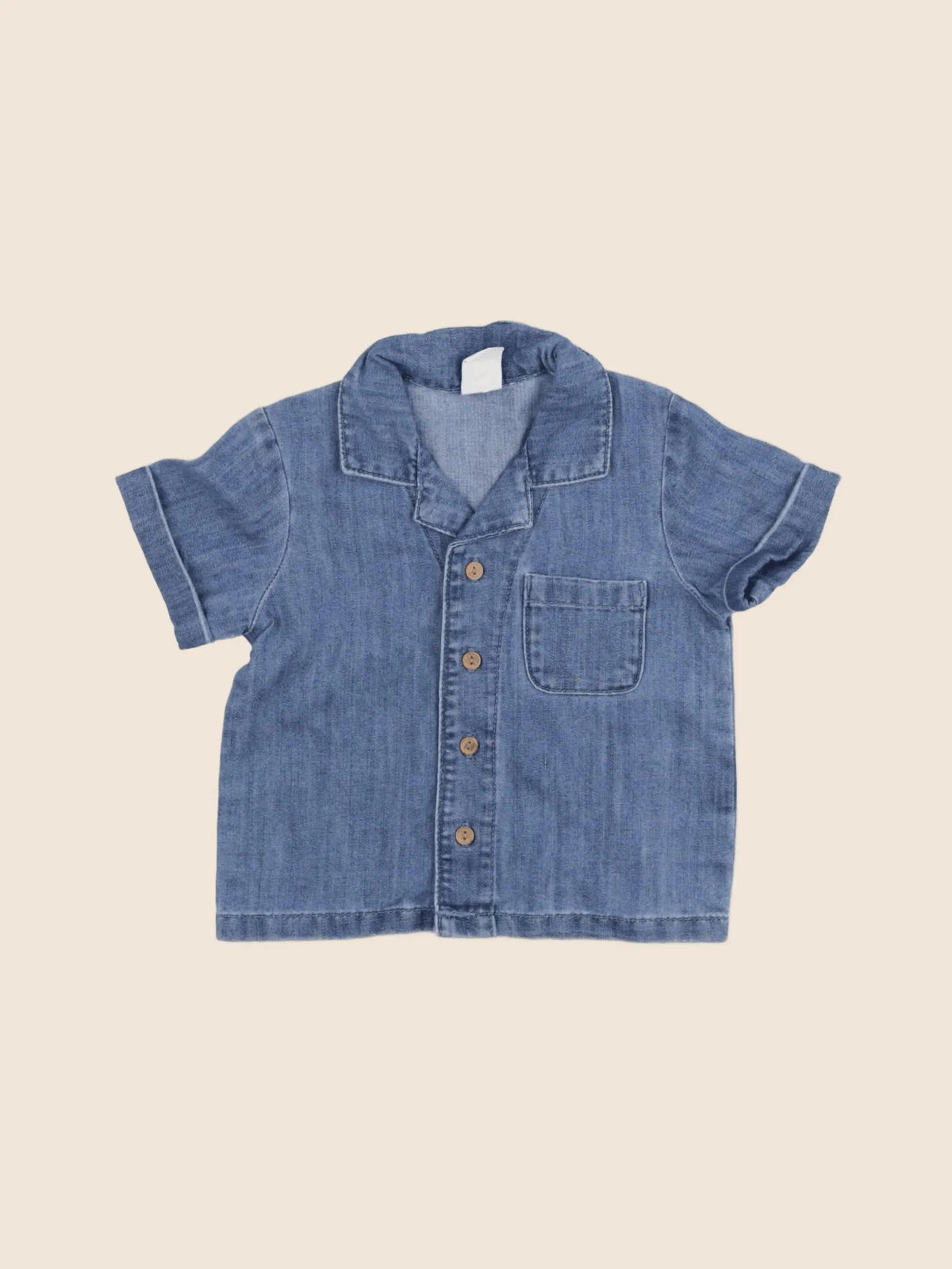 H&M - chemise bleu - 6/9 mois
