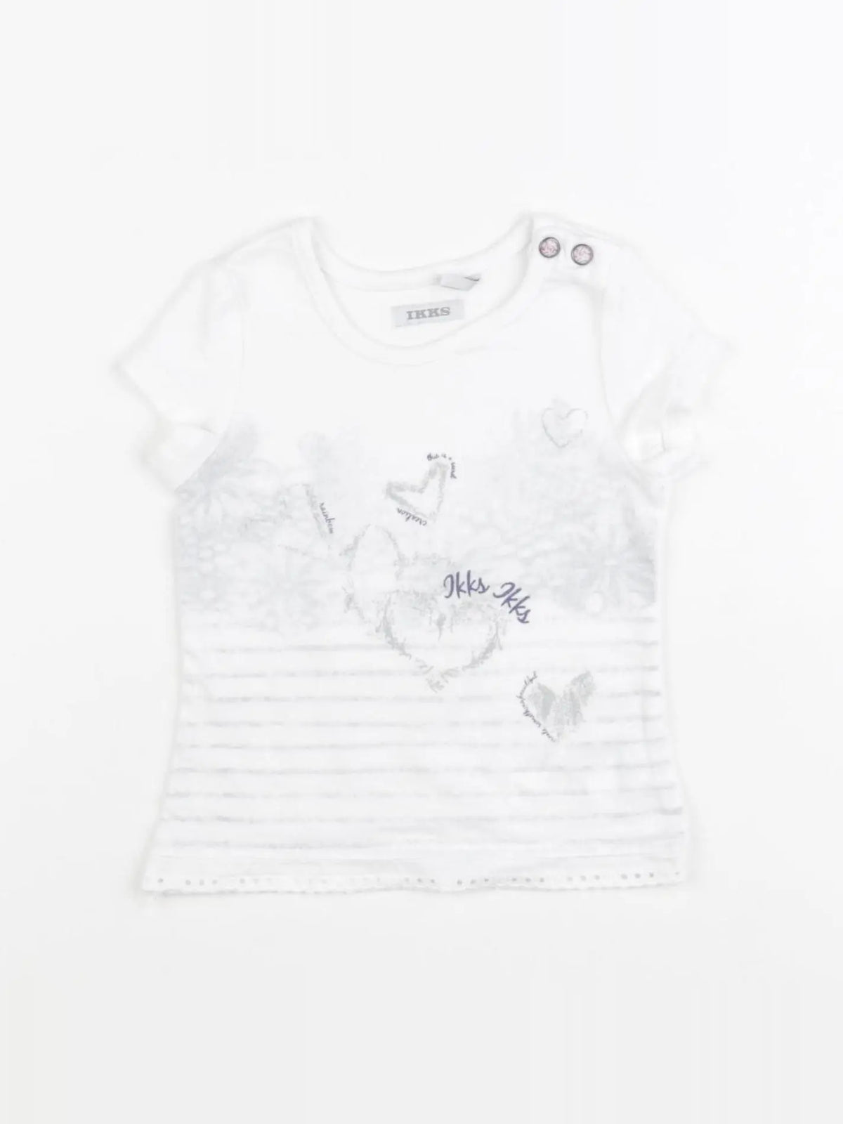 IKKS - tee-shirt blanc, bleu - 6 mois