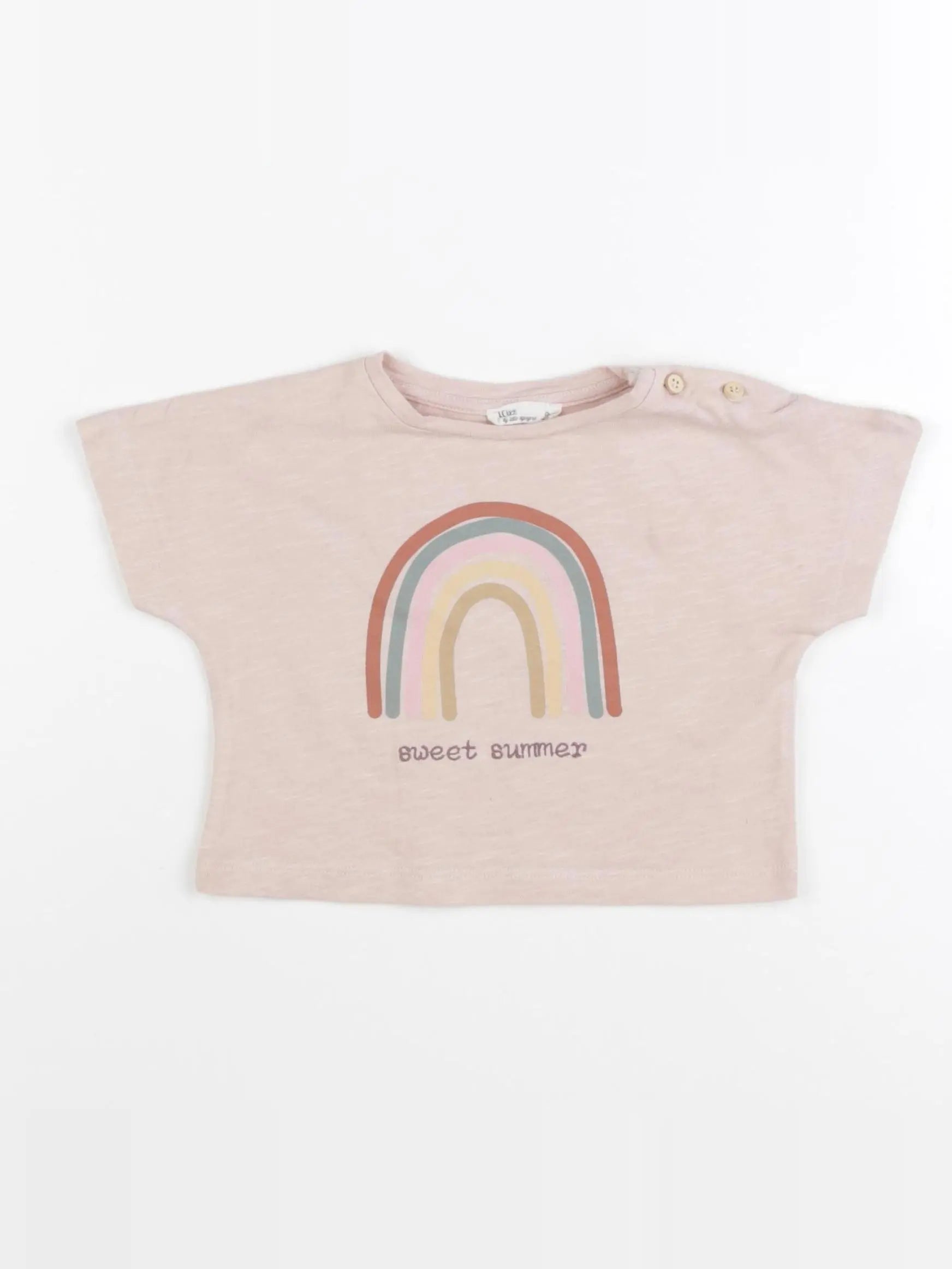 Little Cigogne - tee-shirt rose - 9 mois
