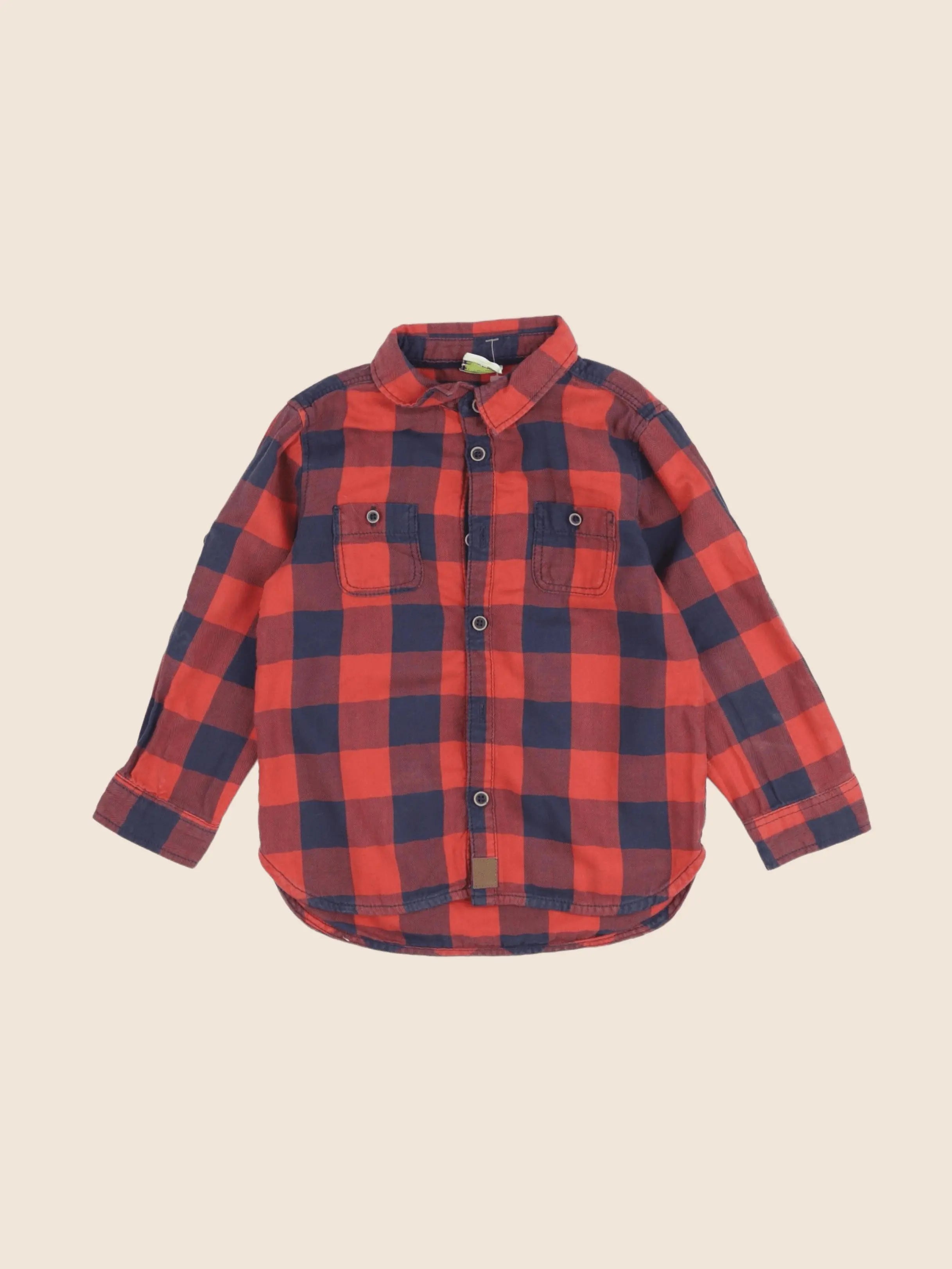 Tape à l'oeil - chemise bleu, rouge - 36 mois