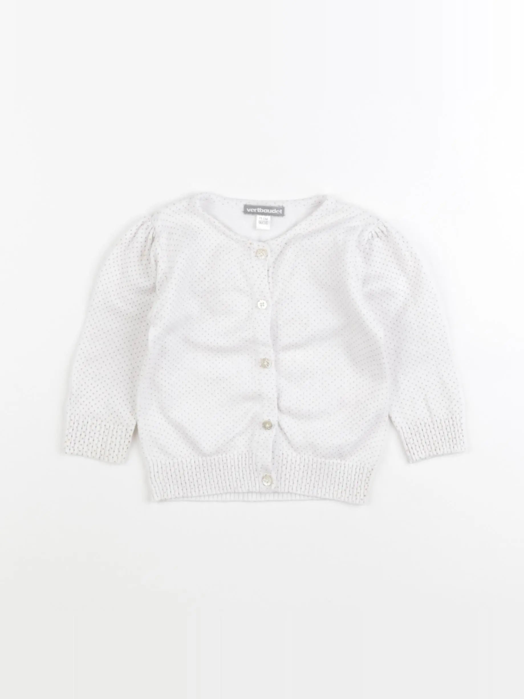 Vertbaudet - gilet blanc, jaune - 9 mois