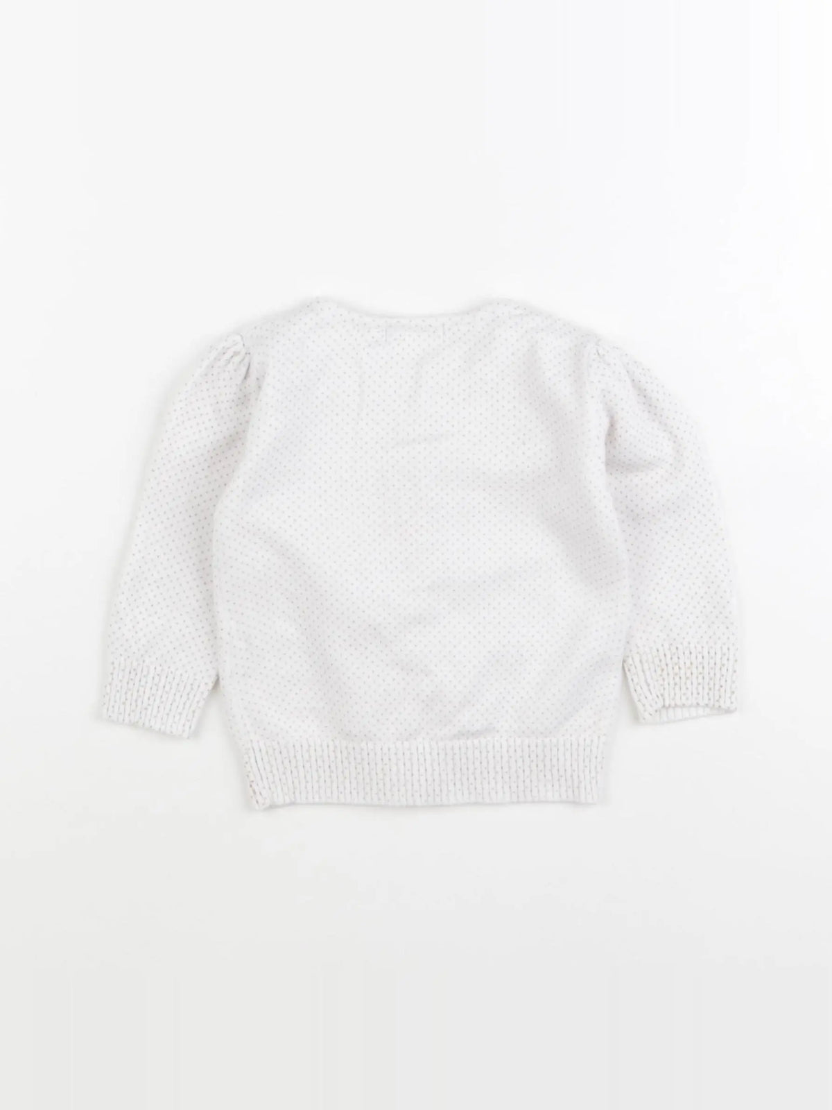 Vertbaudet - gilet blanc, jaune - 9 mois