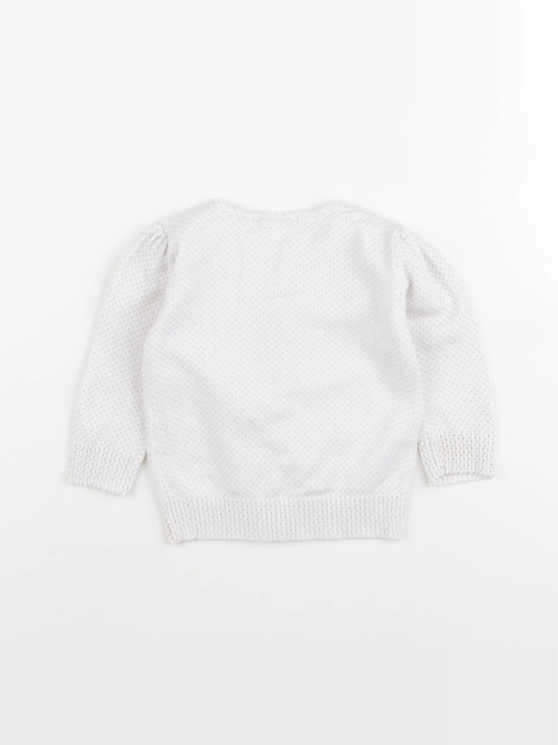 Vertbaudet - gilet blanc, jaune - 9 mois
