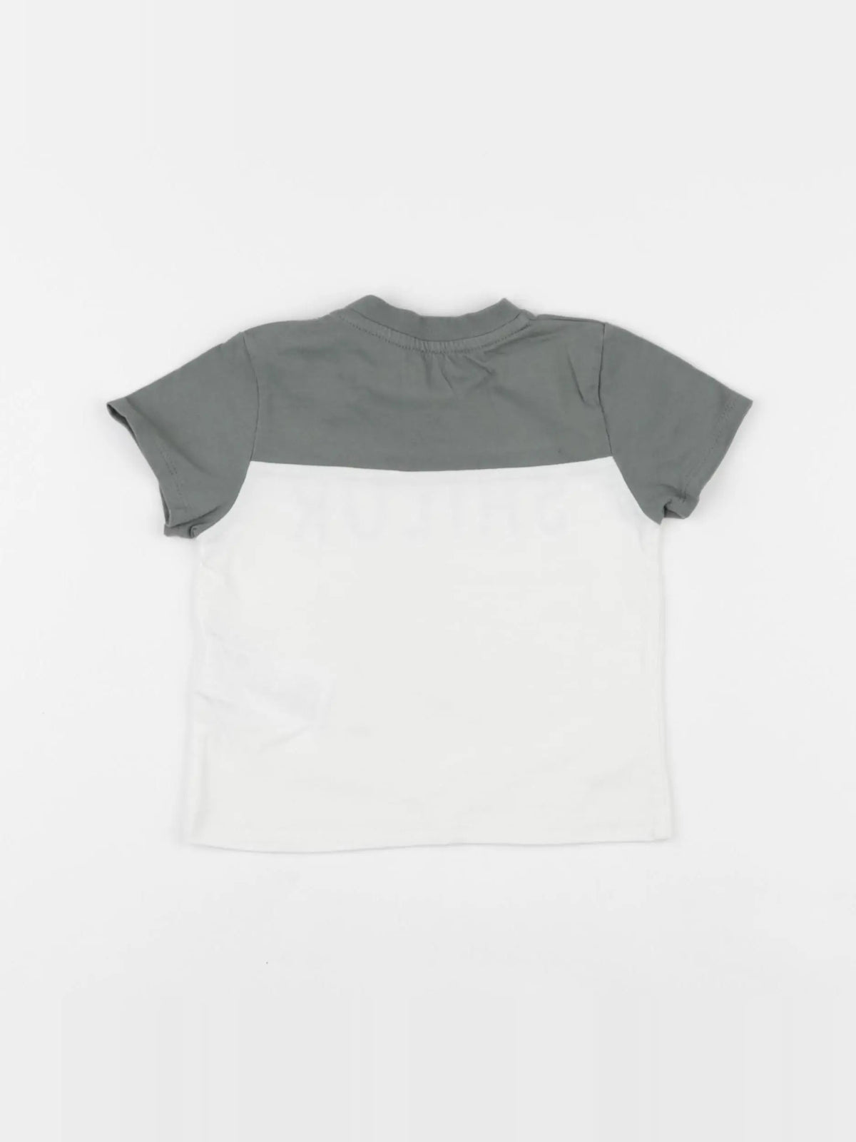Vertbaudet - tee-shirt blanc, vert - 12 mois