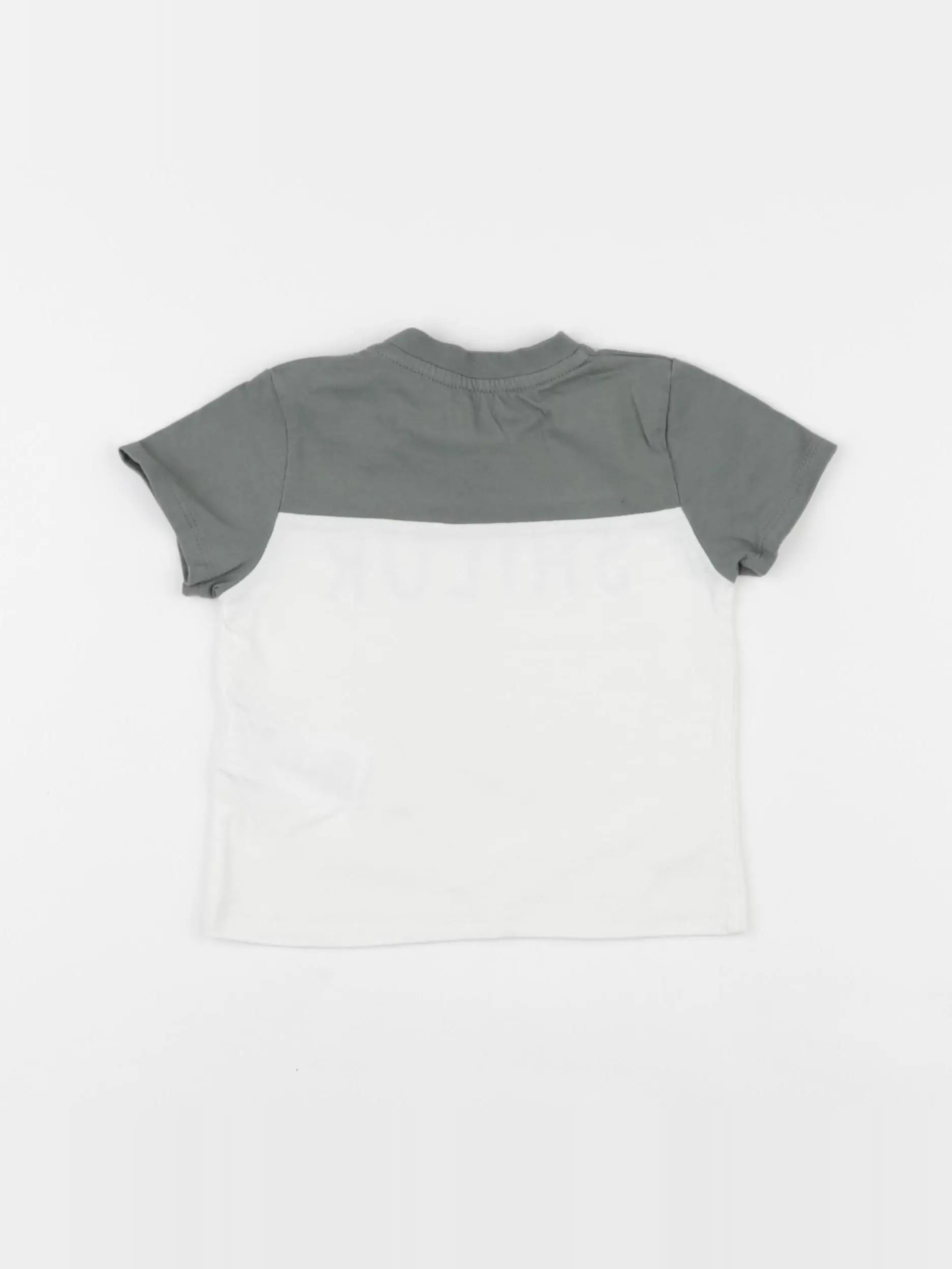 Vertbaudet - tee-shirt blanc, vert - 12 mois