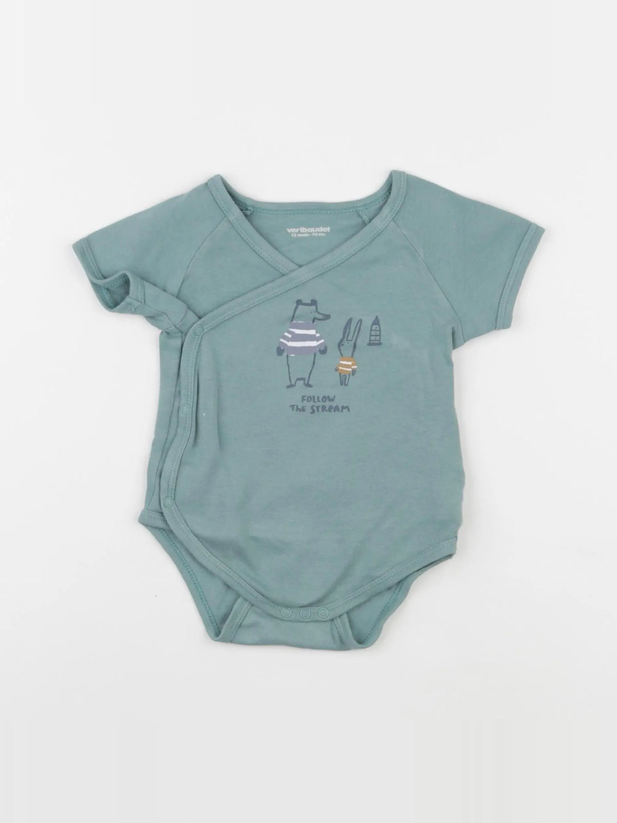 Vertbaudet - body vert - 12 mois