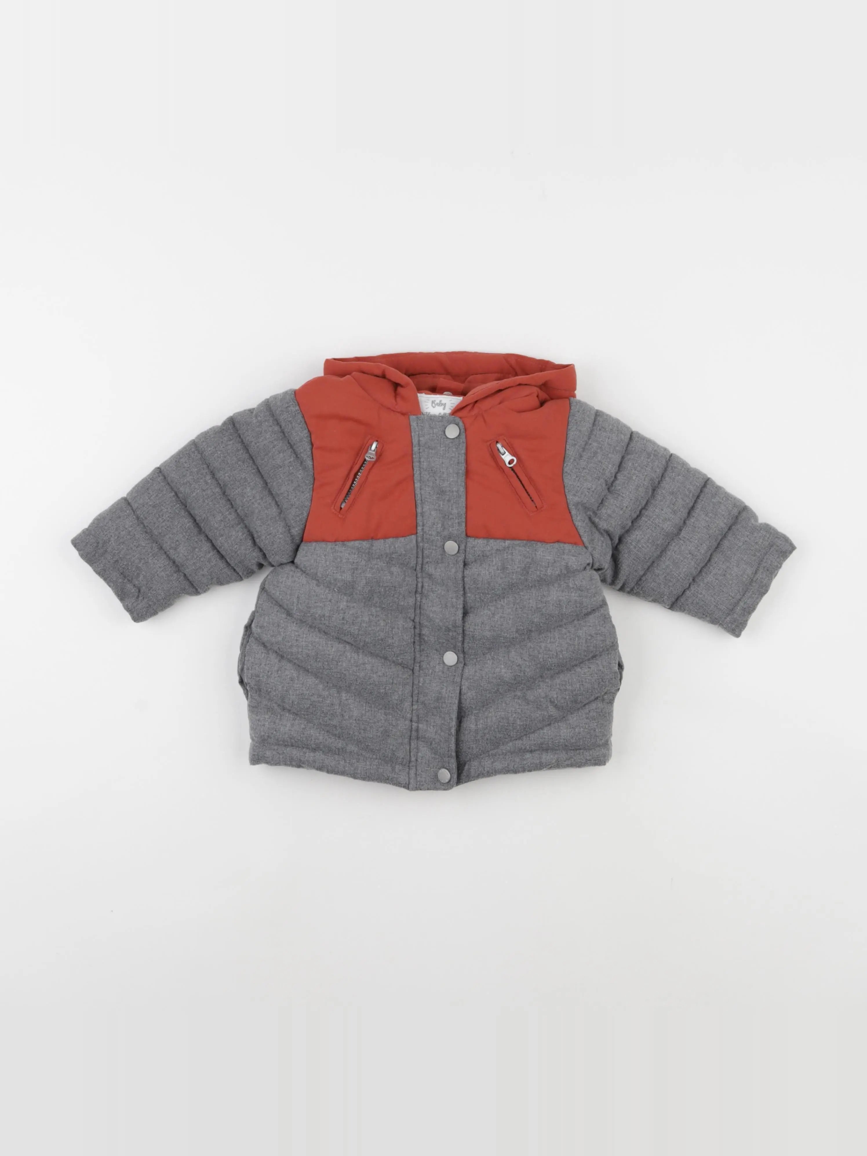 Vertbaudet - doudoune gris - 9 mois