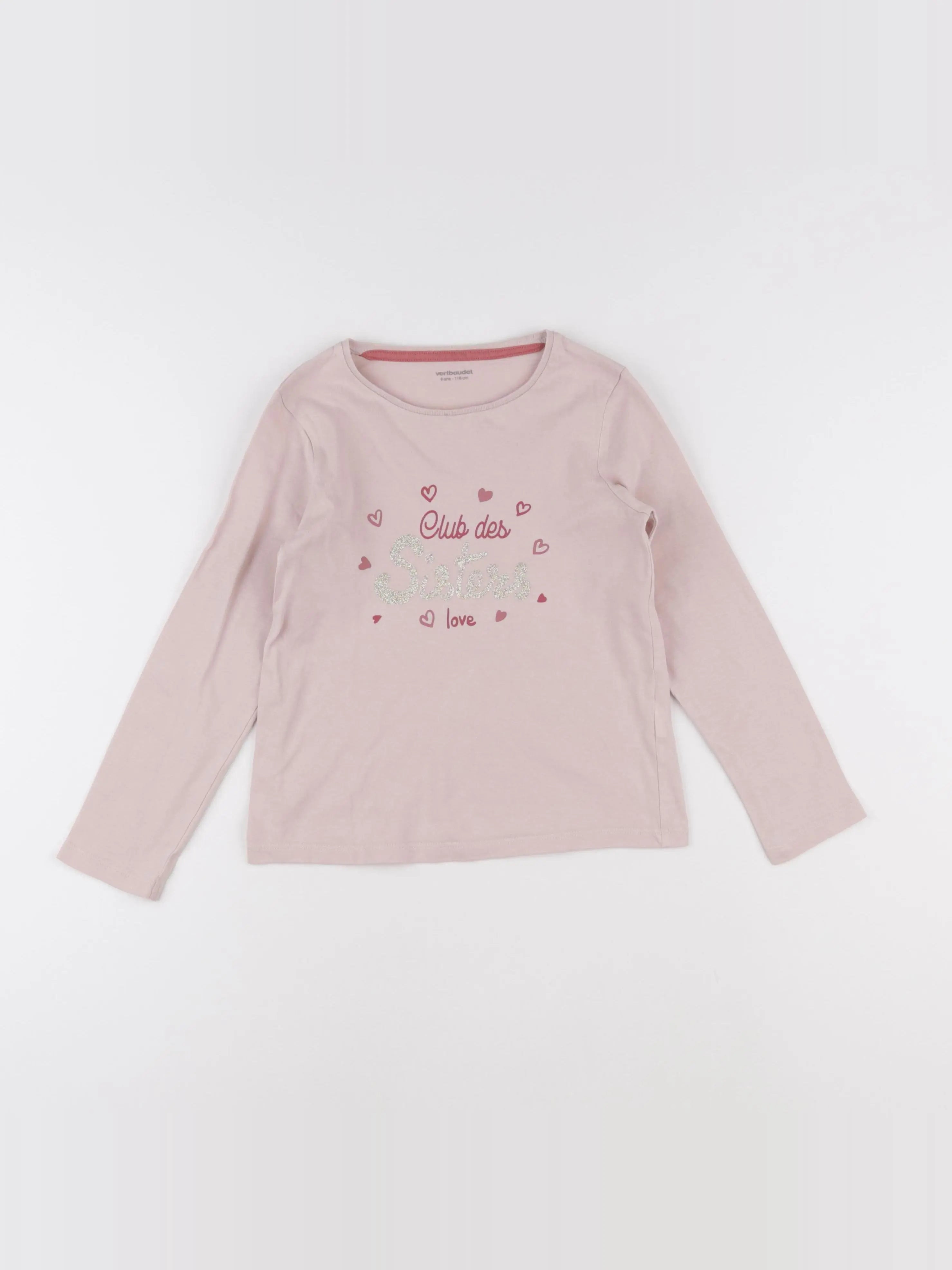Vertbaudet - tee-shirt rose - 6 ans