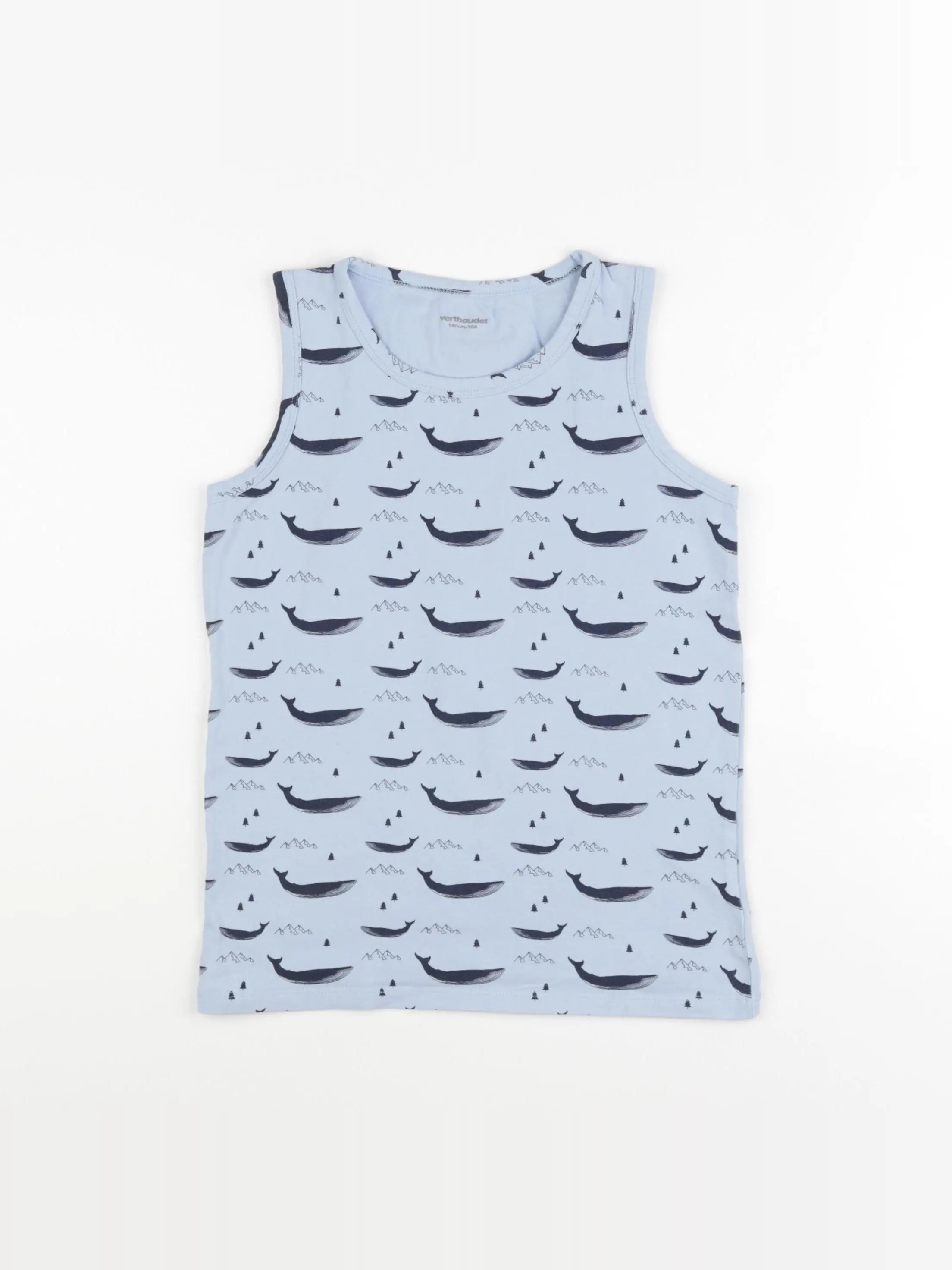 Vertbaudet - maillot de corps gris, bleu - 10 ans