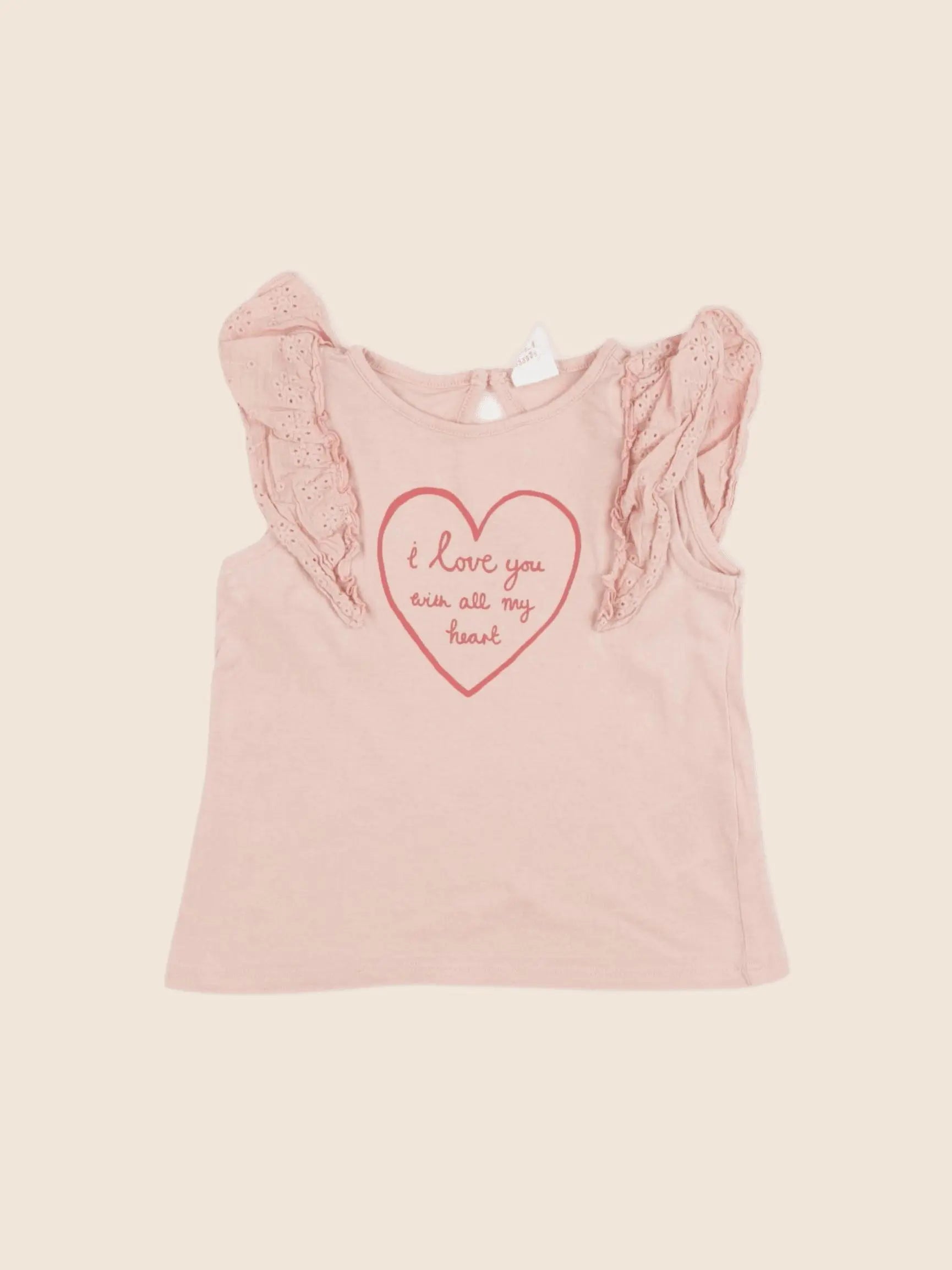 H&M - débardeur rose - 6/9 mois