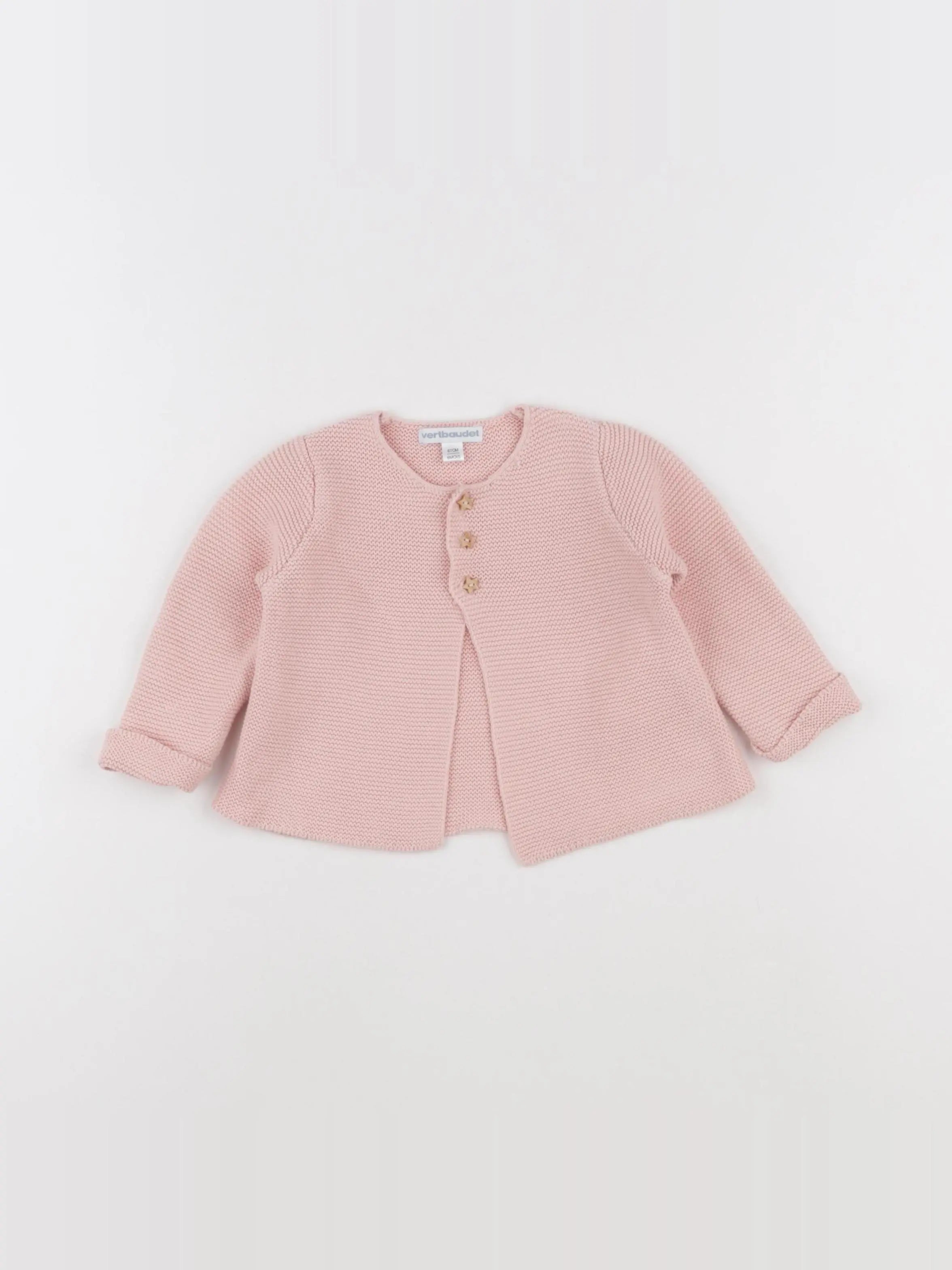 Vertbaudet - gilet rose - 6 mois