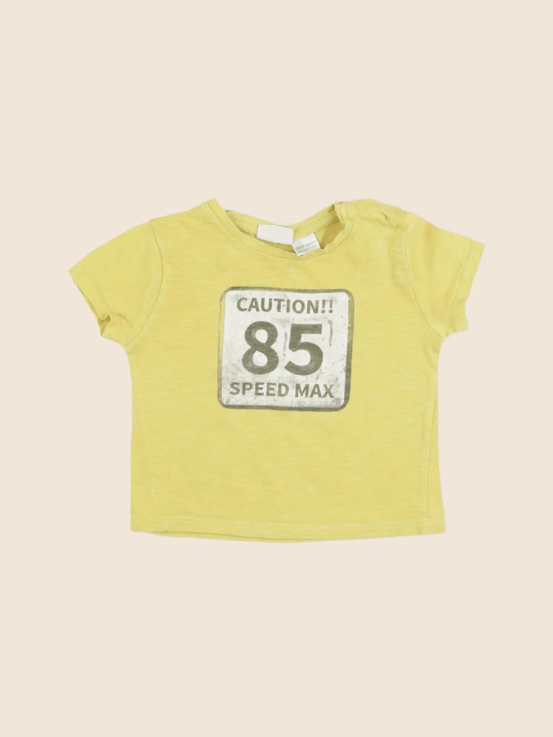 Zara - tee-shirt jaune - 6/9 mois