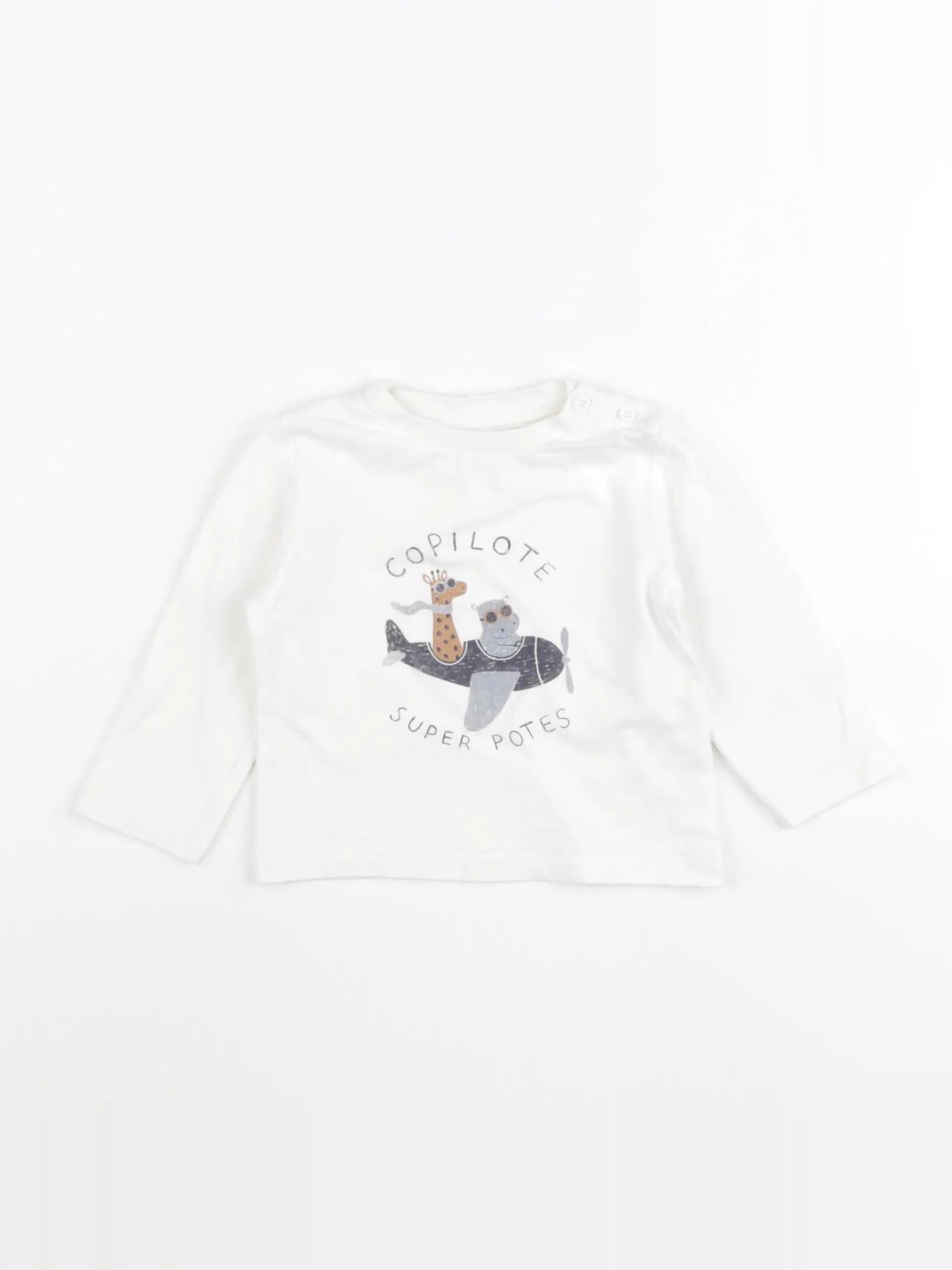 Vertbaudet - tee-shirt blanc - 6 mois