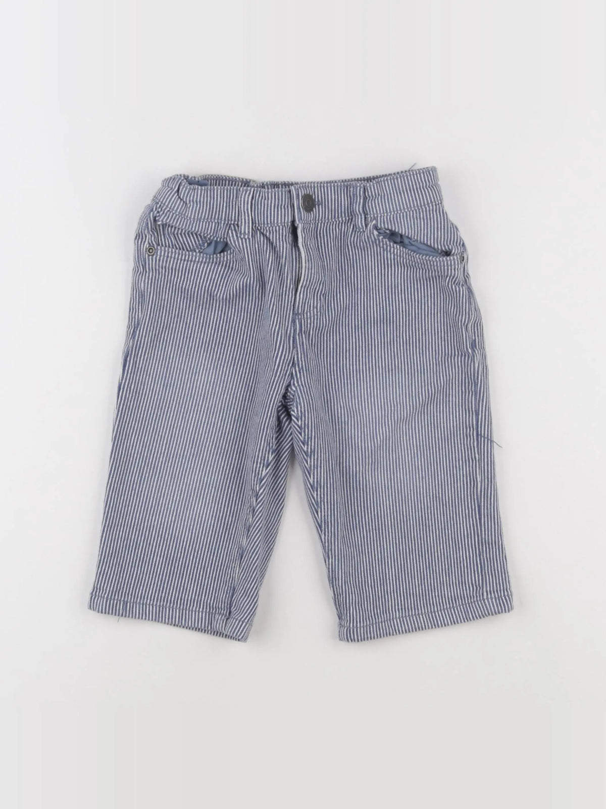 Vertbaudet - pantacourt bleu, blanc - 6 ans