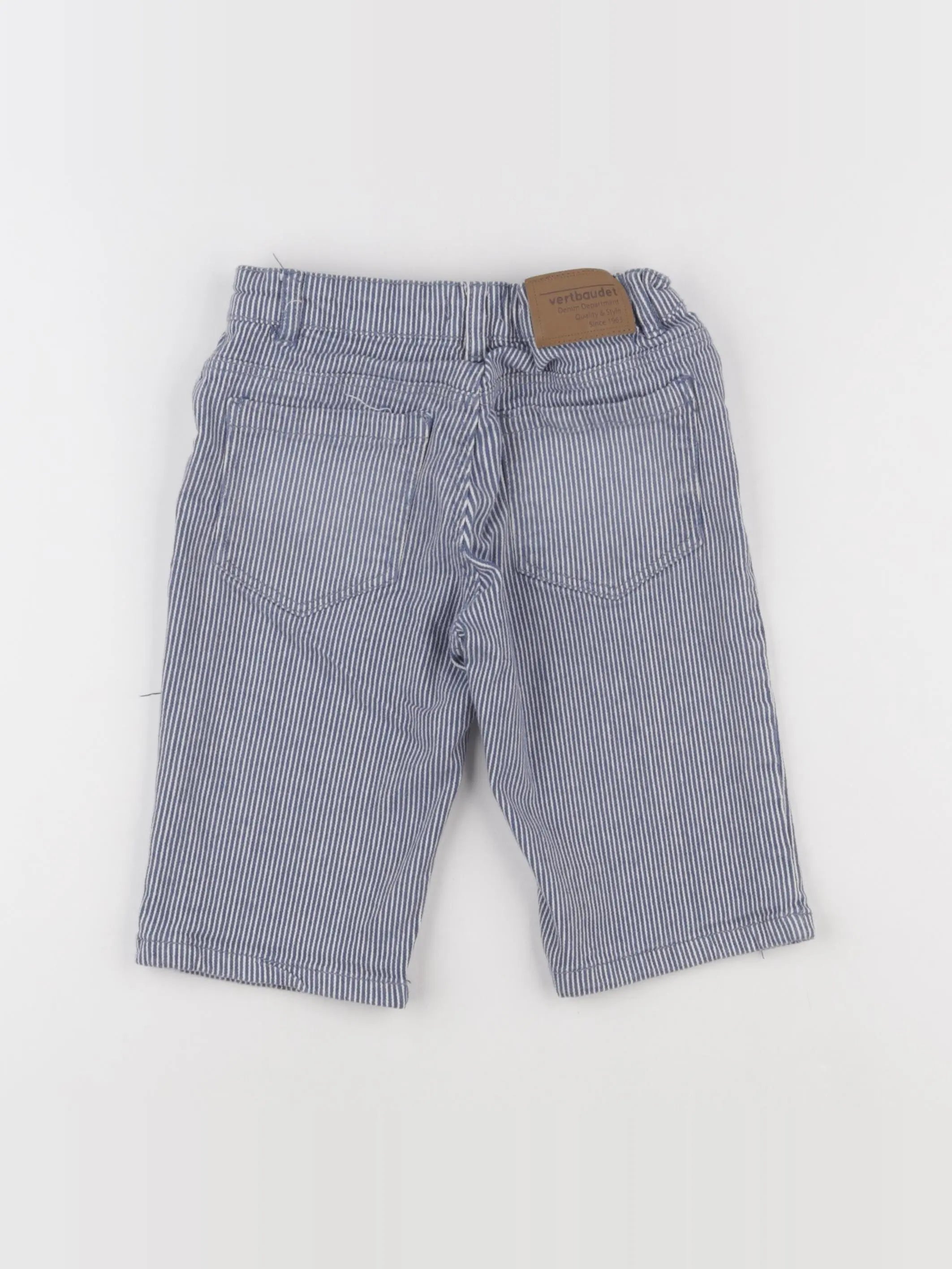 Vertbaudet - pantacourt bleu, blanc - 6 ans