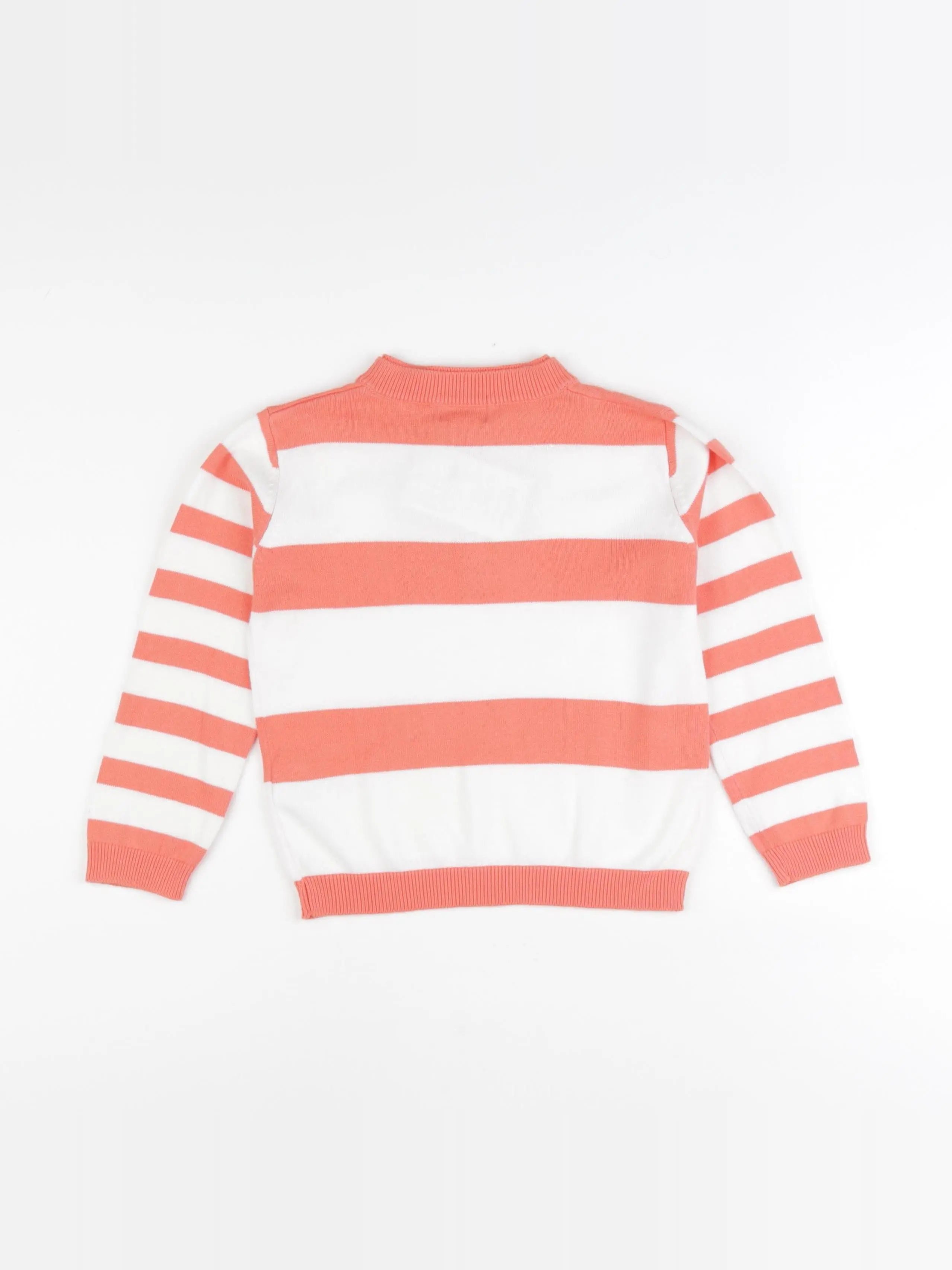 Vertbaudet - pull blanc, orange - 4 ans