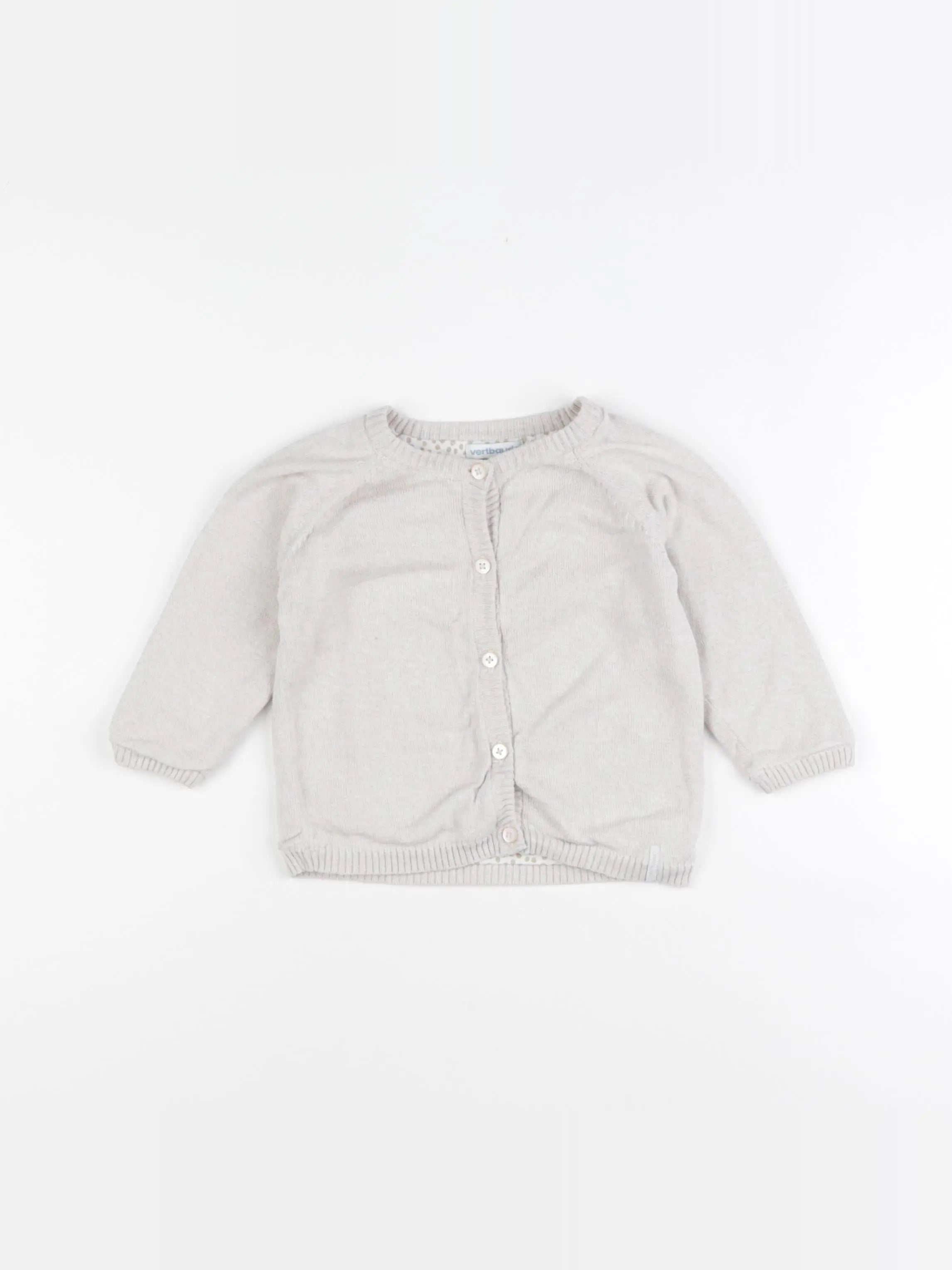 Vertbaudet - gilet beige - 12 mois