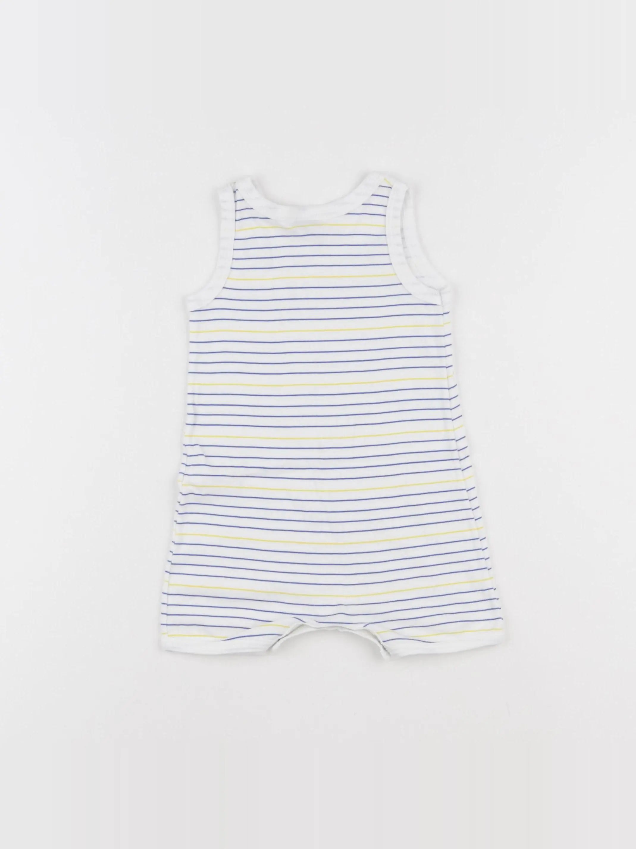 Petit Bateau - pyjama coton bleu, jaune - 12 mois