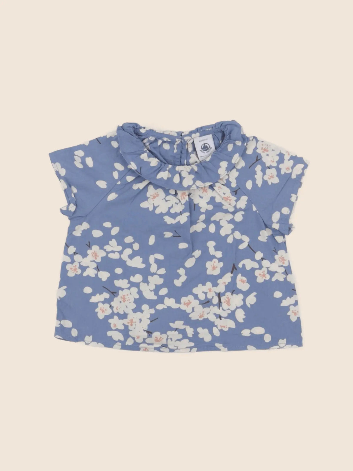 Petit Bateau - blouse bleu - 6 mois