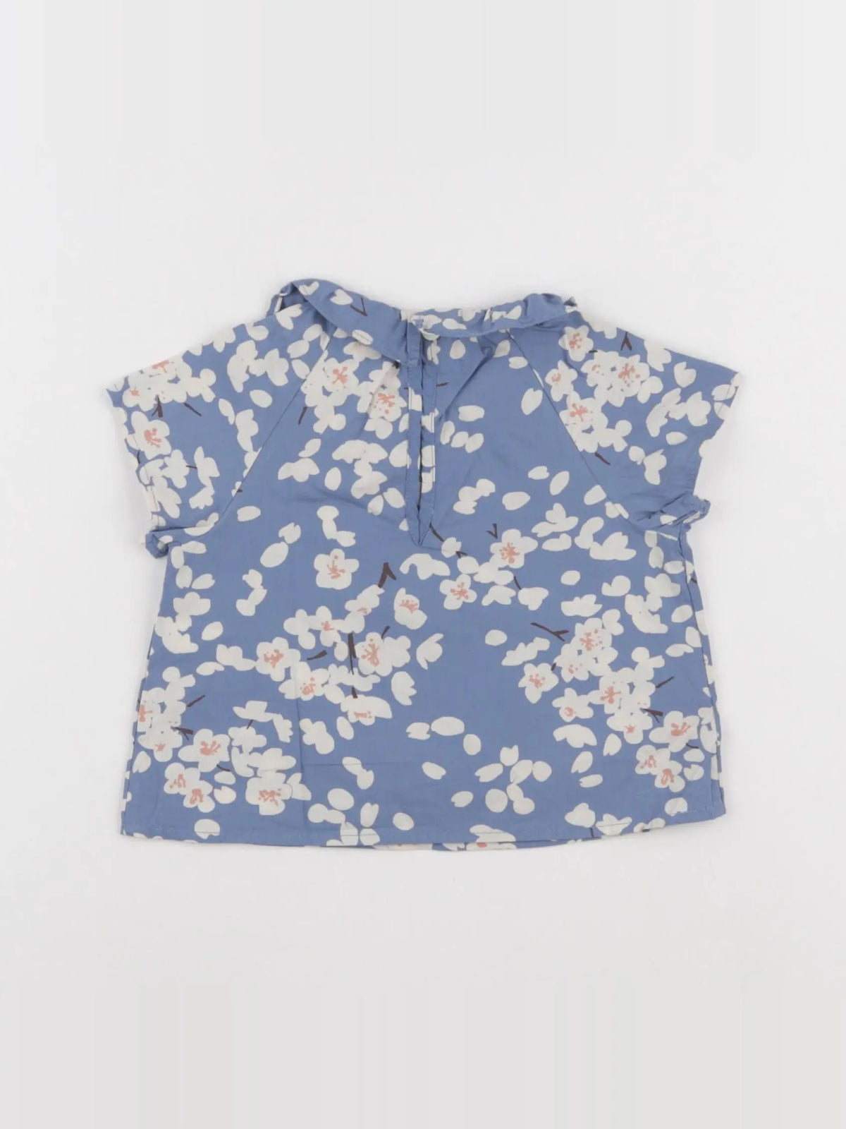 Petit Bateau - blouse bleu - 6 mois