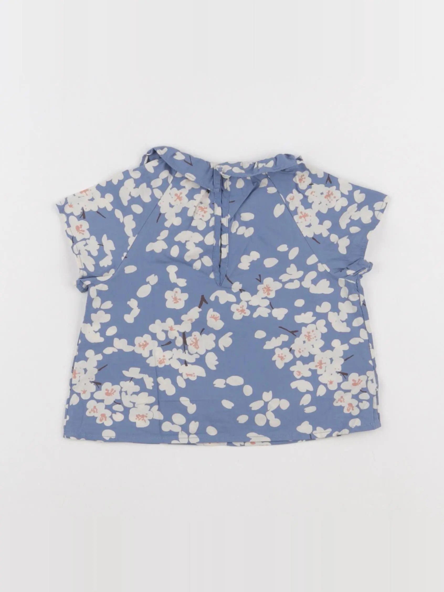 Petit Bateau - blouse bleu - 6 mois