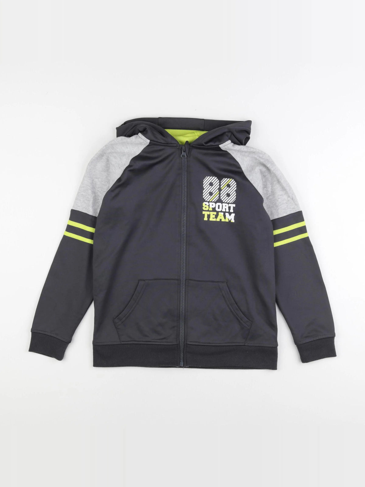 Vertbaudet - sweat gris, jaune - 12 ans