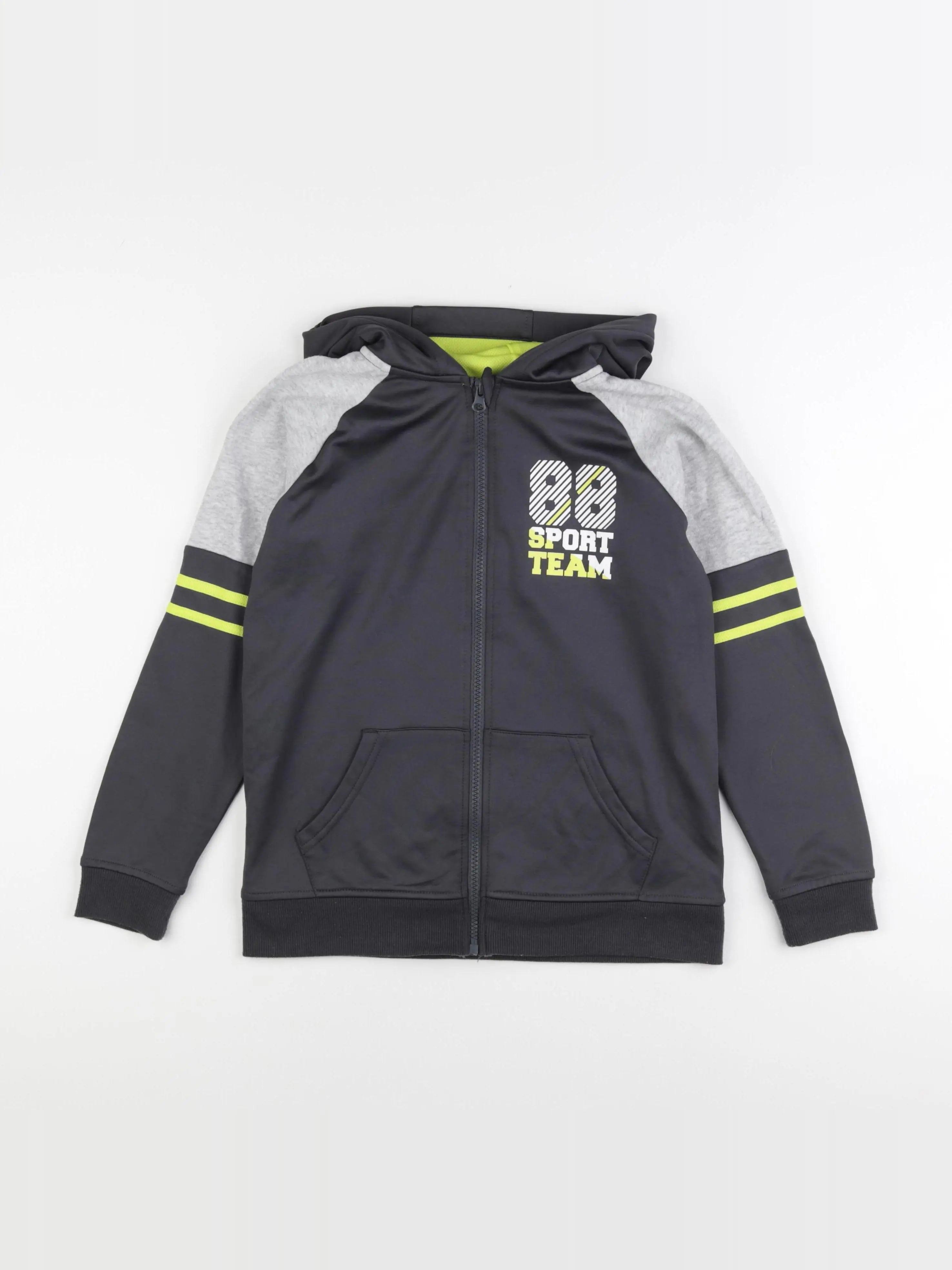 Vertbaudet - sweat gris, jaune - 12 ans