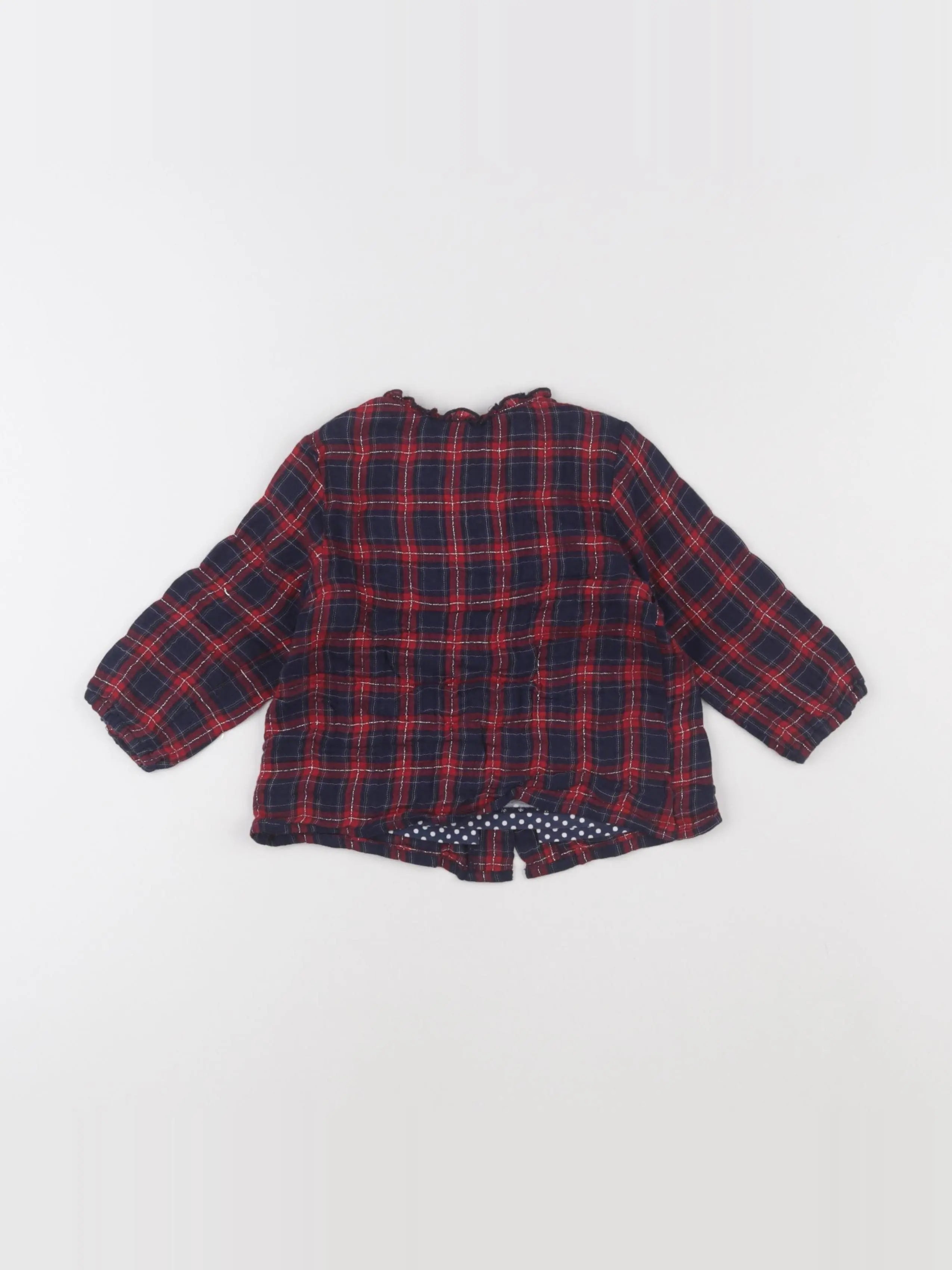 IKKS - blouse bleu, rouge, argent - 12 mois