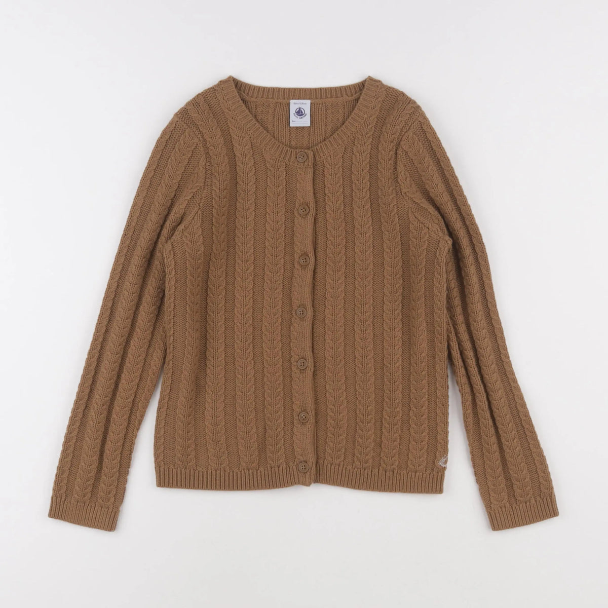 Petit Bateau - gilet marron - 8 ans