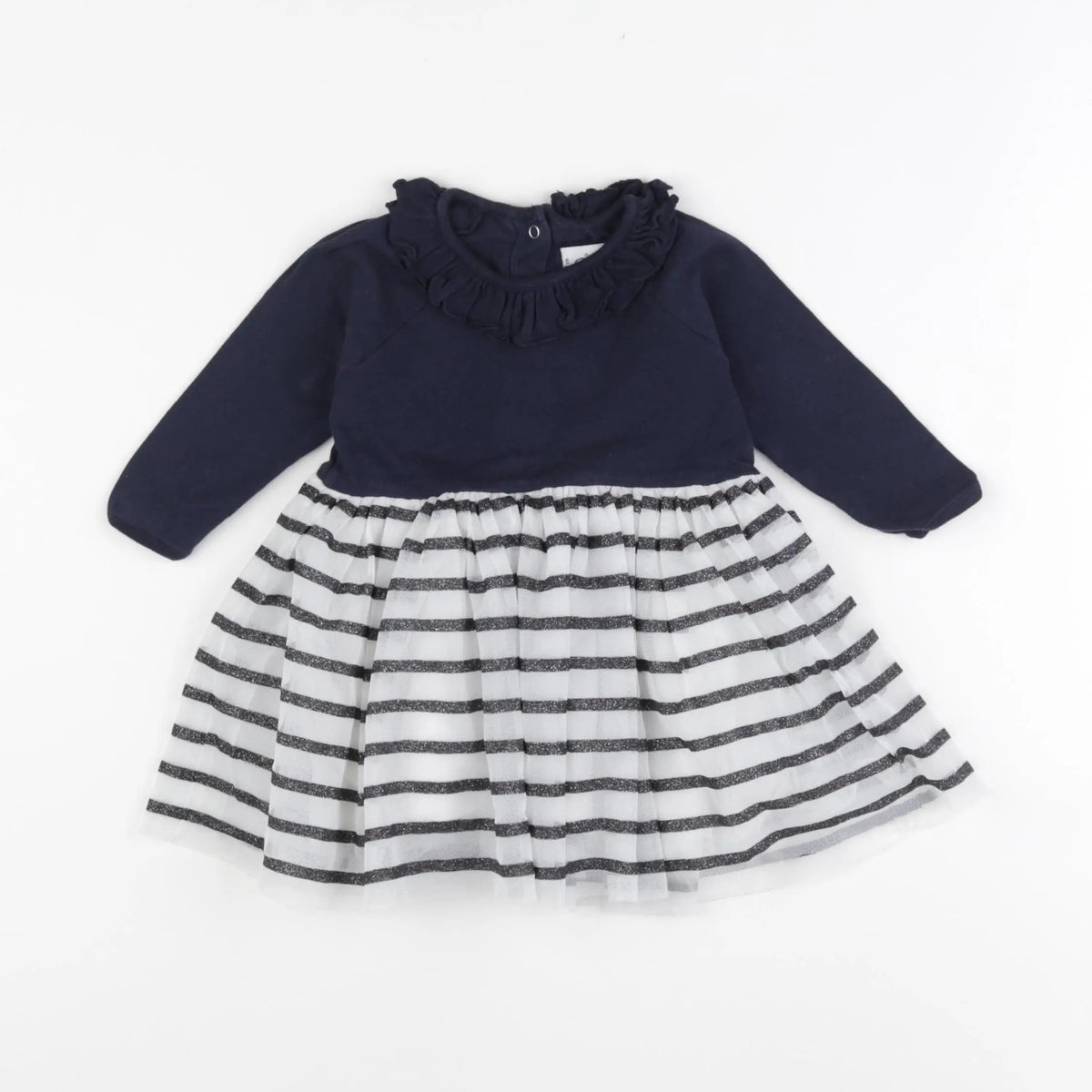 Petit Bateau - robe bleu - 6 mois