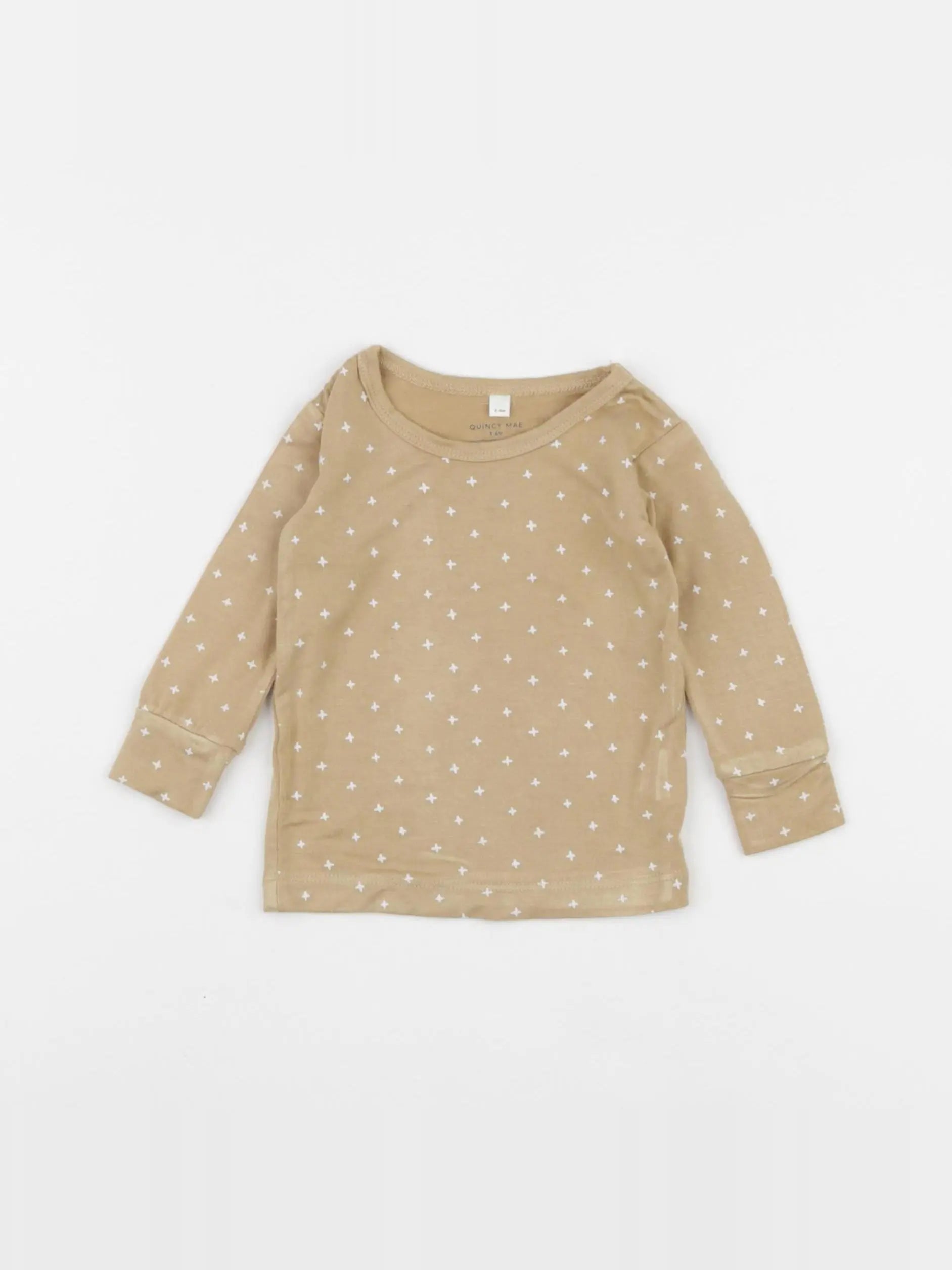 Quincy Mae - tee-shirt beige - 3/6 mois