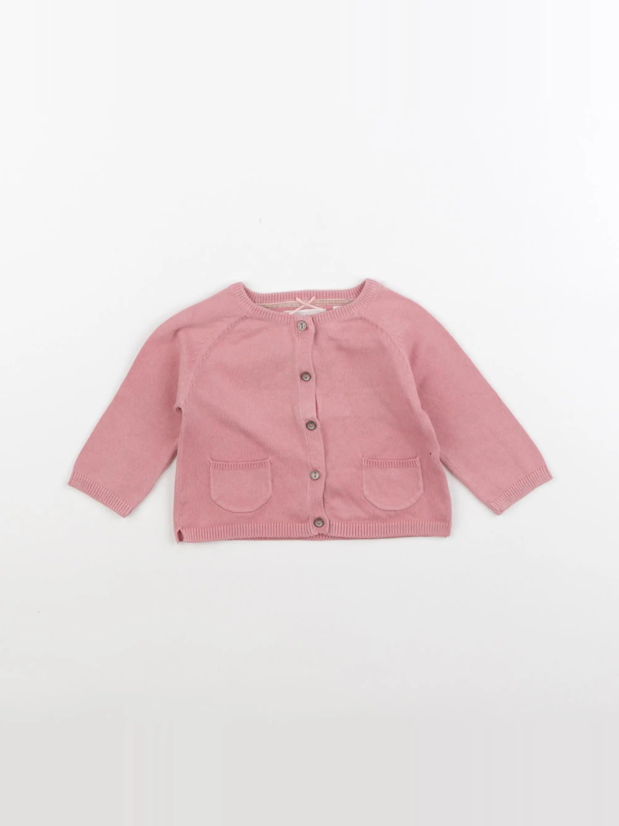 Zara - gilet rose - 3/6 mois