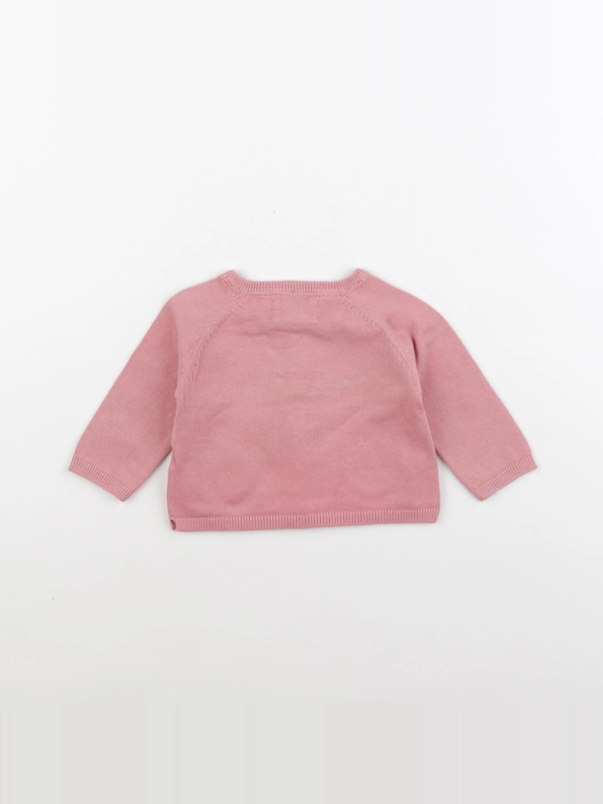 Zara - gilet rose - 3/6 mois