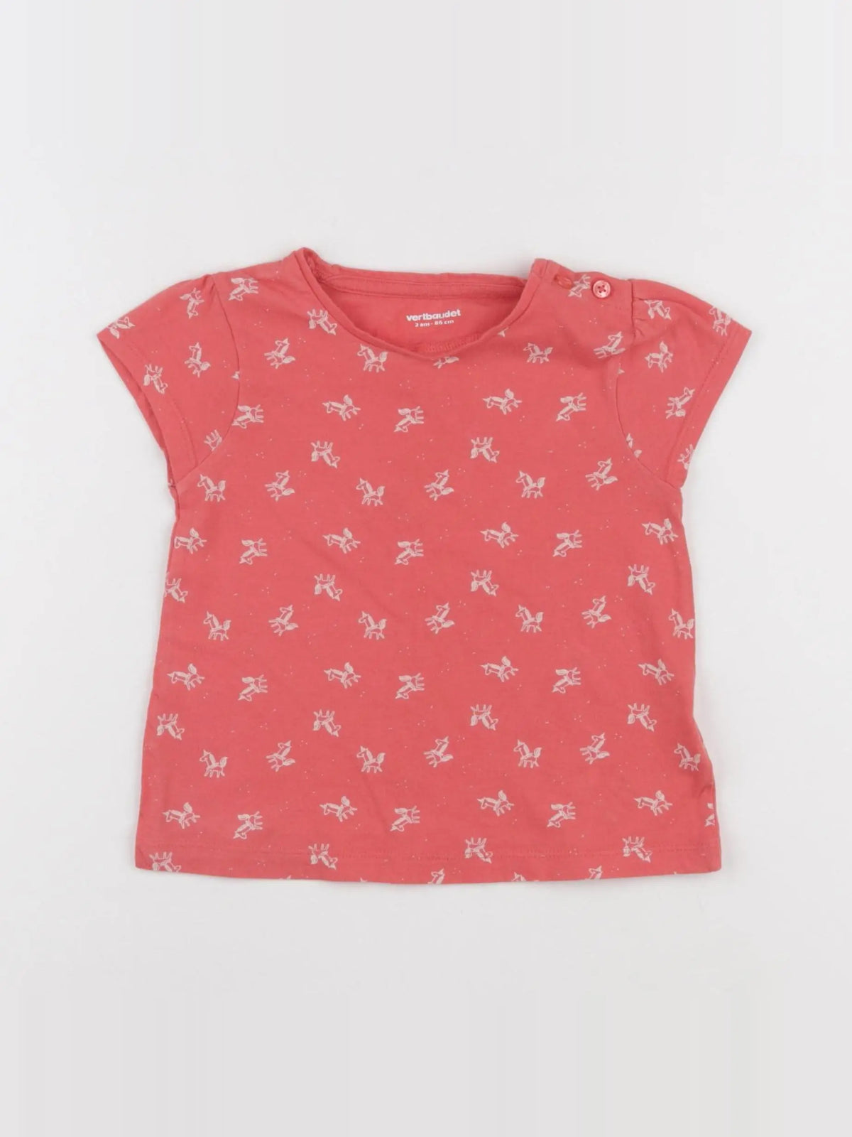 Vertbaudet - tee-shirt rose - 2 ans