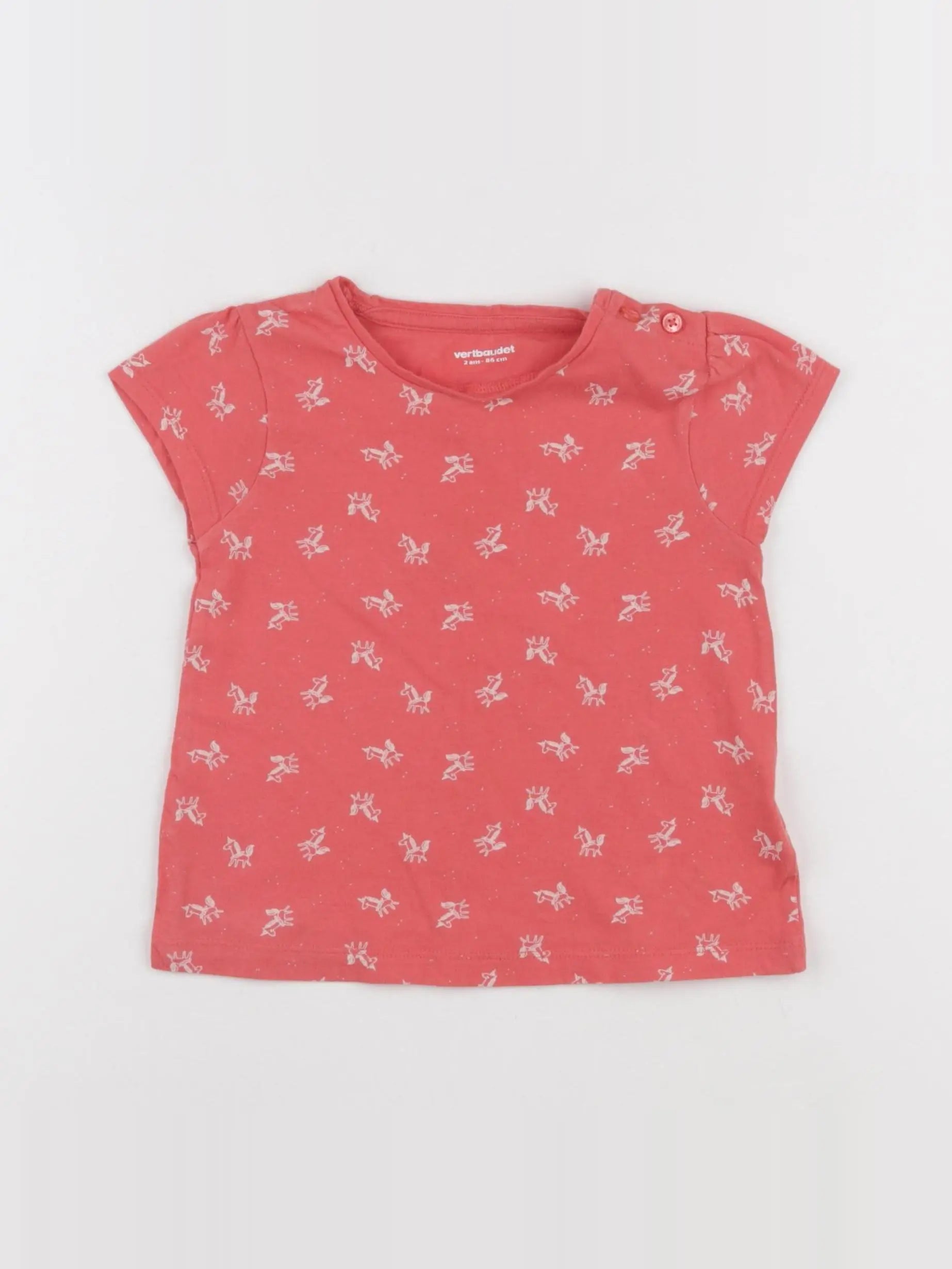 Vertbaudet - tee-shirt rose - 2 ans