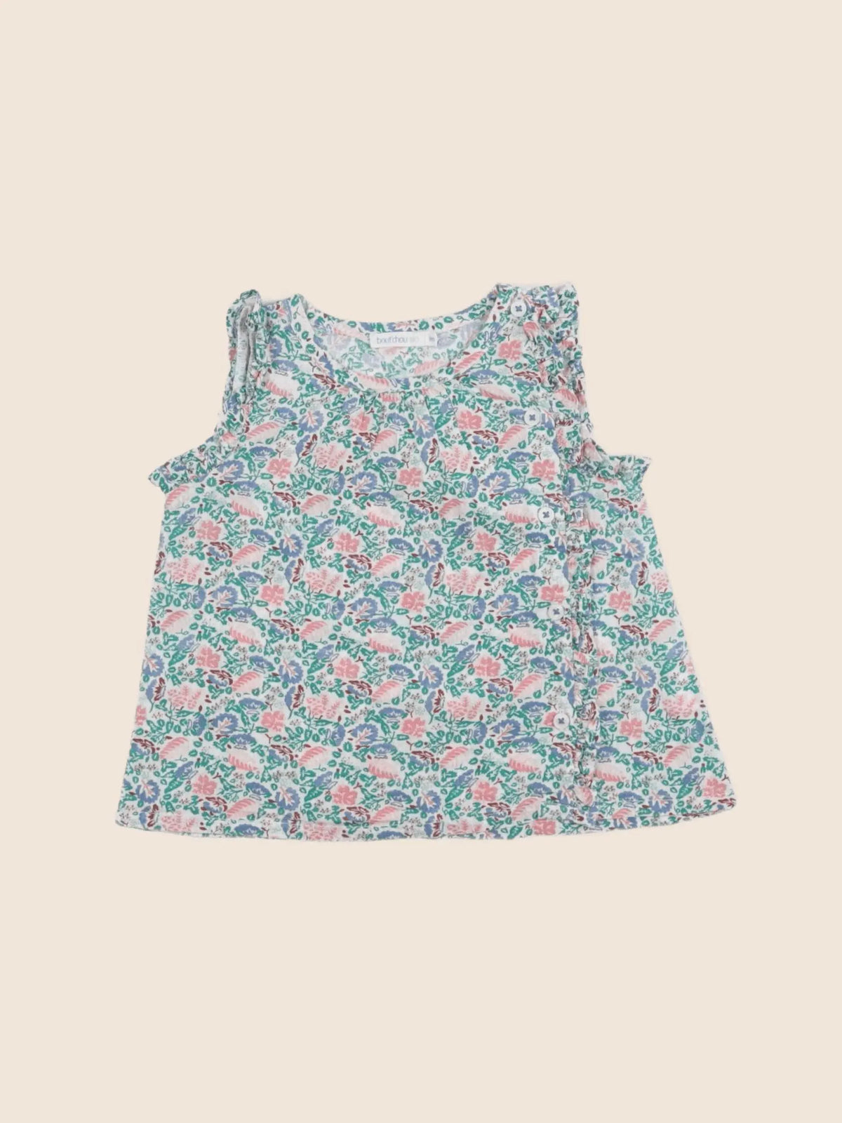 Boutchou - blouse vert - 9 mois