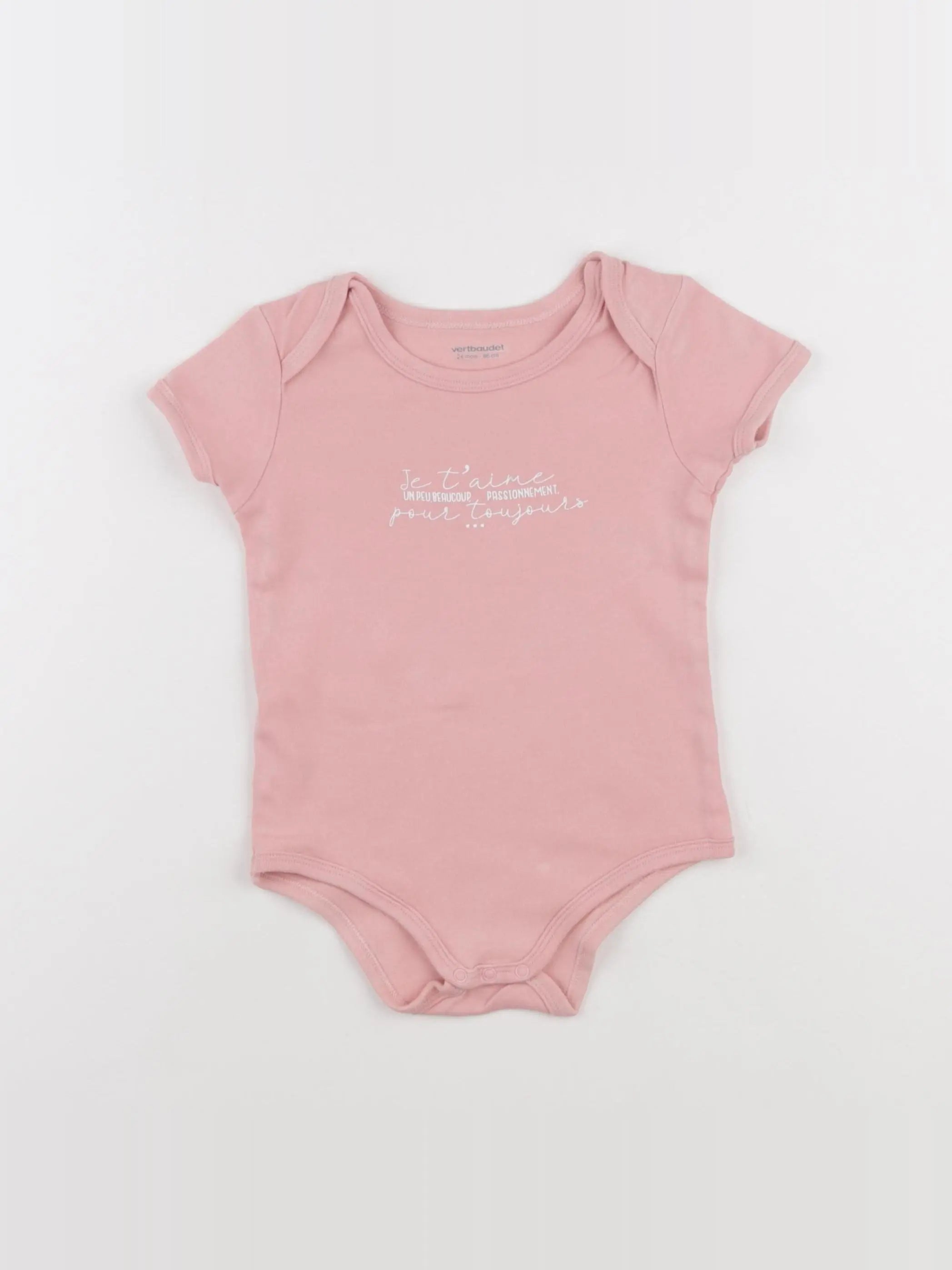 Vertbaudet - body rose - 24 mois