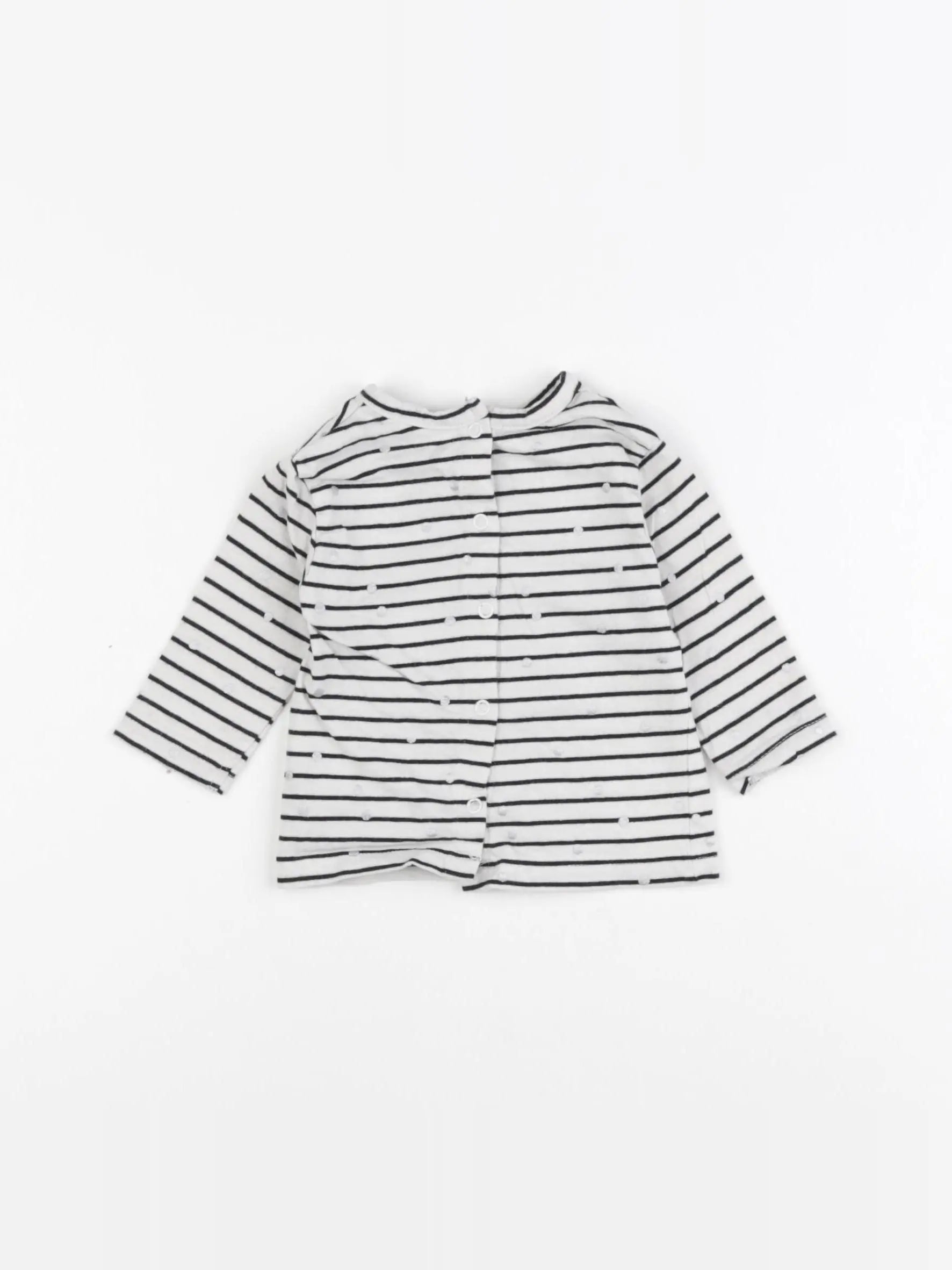 Vertbaudet - tee-shirt bleu, argent - 3 mois